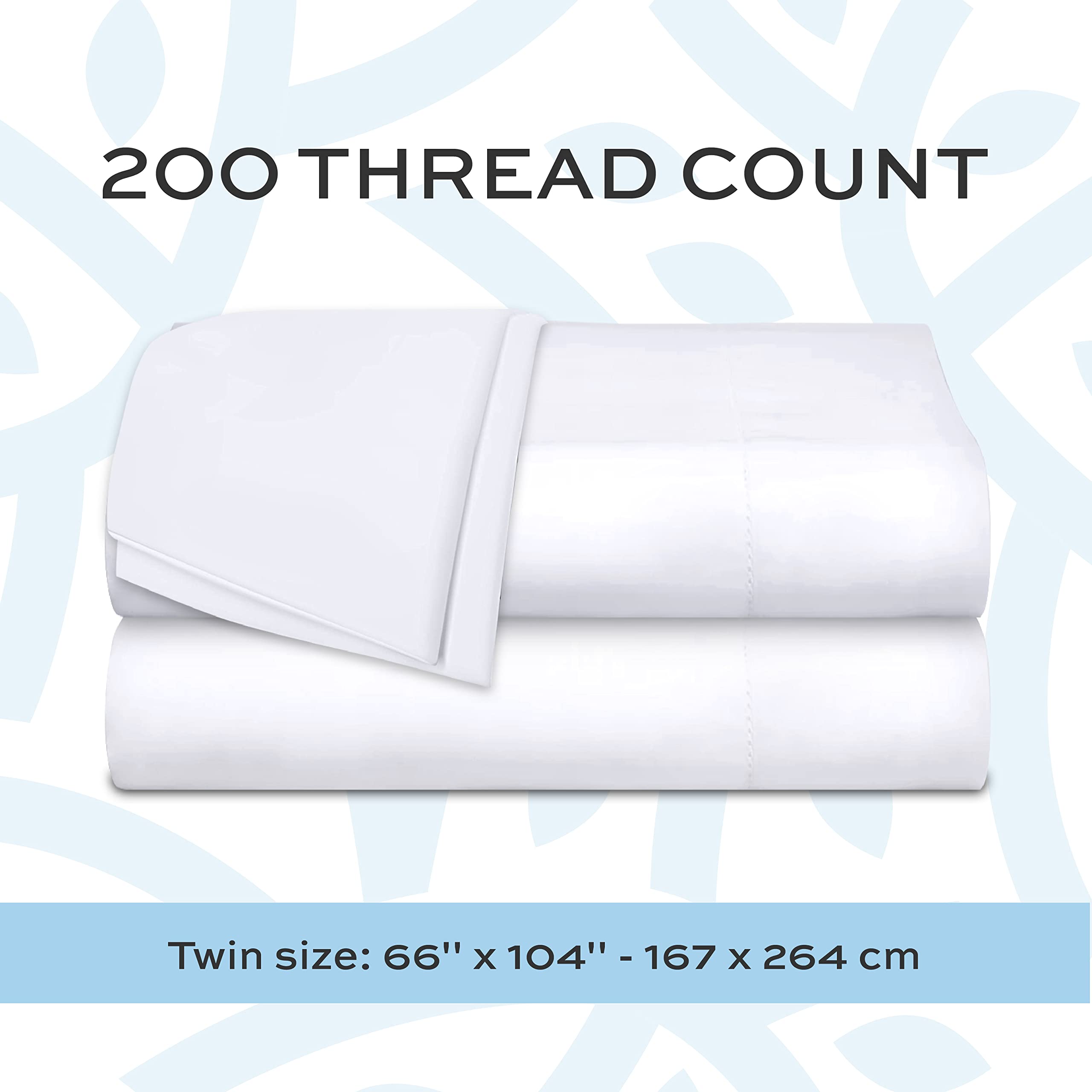 White Classic Flat Hospital Bed Sheet, Twin Size Flat Sheets, 1 Flat Sheet, Cotton/Poly,  - Collectible Very Good