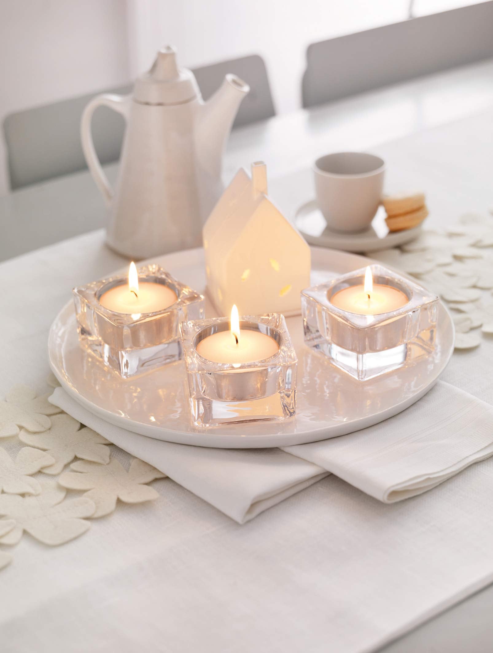 BOLSIUS Tea Light Candles in Clear Cups - Premium European Quality - Consistent Smokeless Flame - Unscented Tealights  - Like New