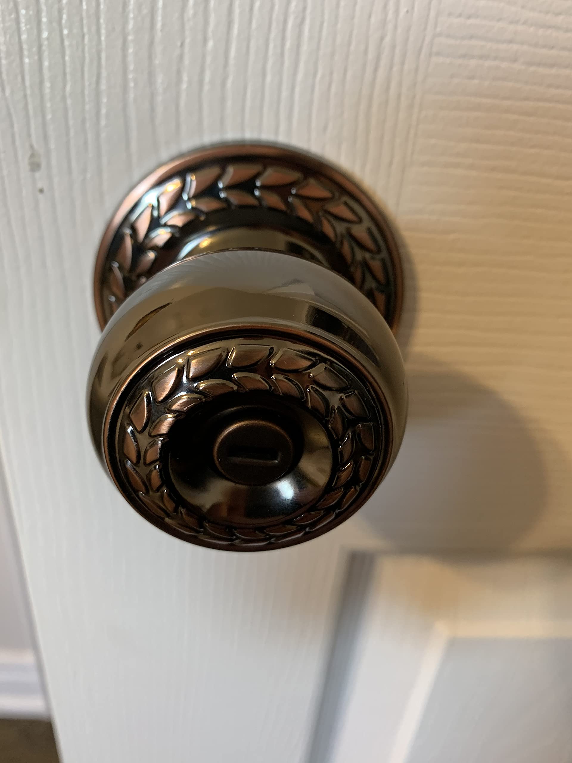 LOCKSET Antique Black Privacy Door knob, Lock Set 70mm Latch, Door Handle for Bedrooms and Bathroom  - Like New
