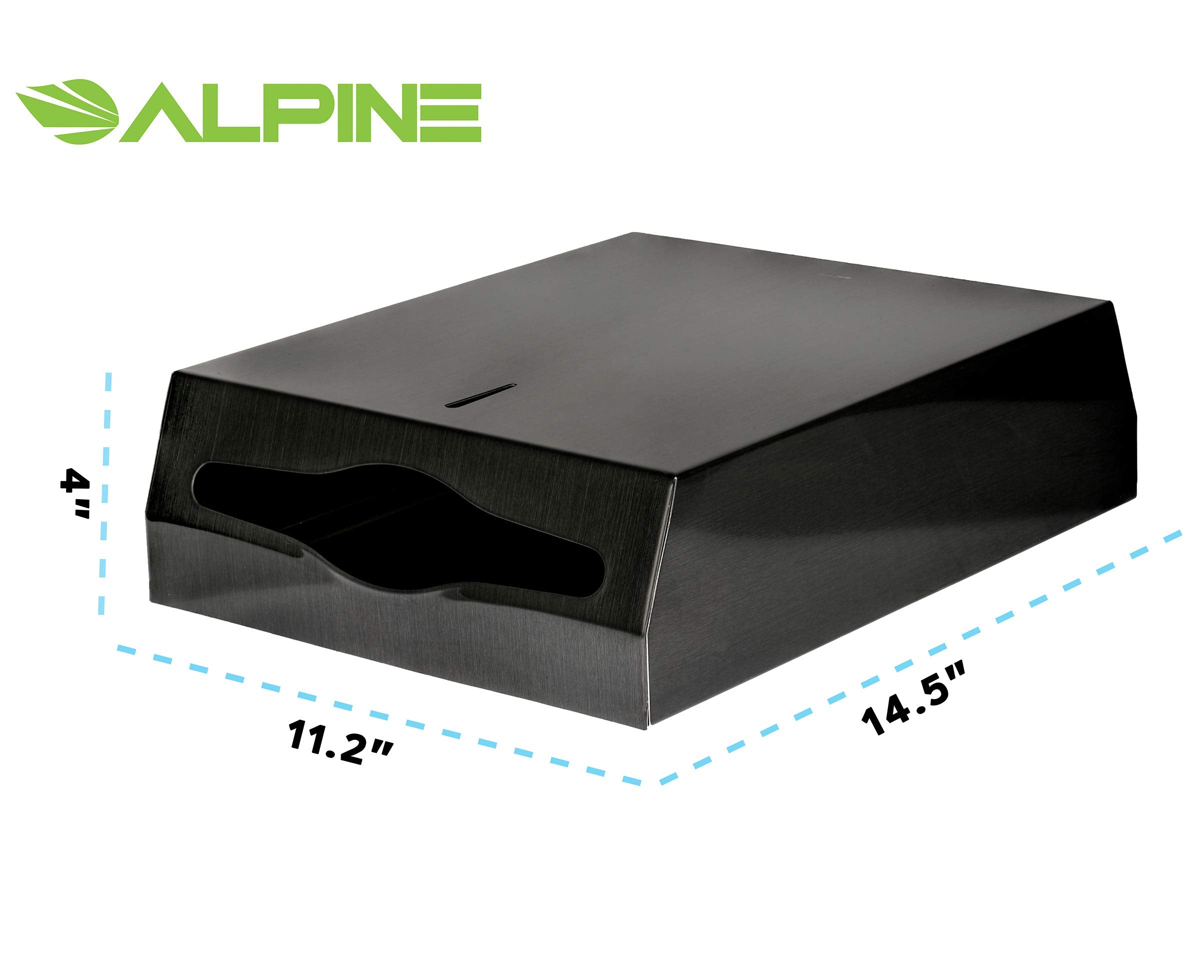 Alpine Commercial Paper Towel Dispenser Wall Mount - Black Industrial Paper Towel Holder Wall Mount for C fold, Z Fold, Trifold & Multifold Paper Towels, Hand Towel Dispenser for Bathroom & Kitchen  - Very Good