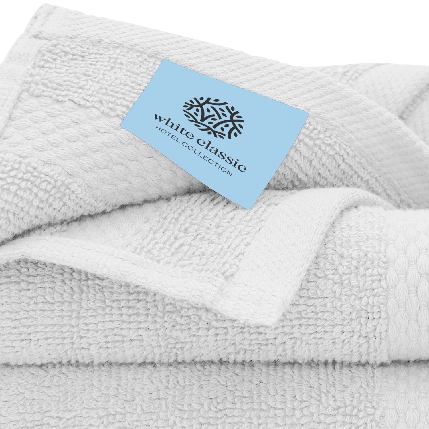 White Classic Luxury Silver Bath Towel Set - Combed Cotton Hotel Quality Absorbent 8 Piece Towels | 2 Bath Towels | 2 Hand Towels | 4 Washcloths [Worth $72.95] 8 Pack | Silver