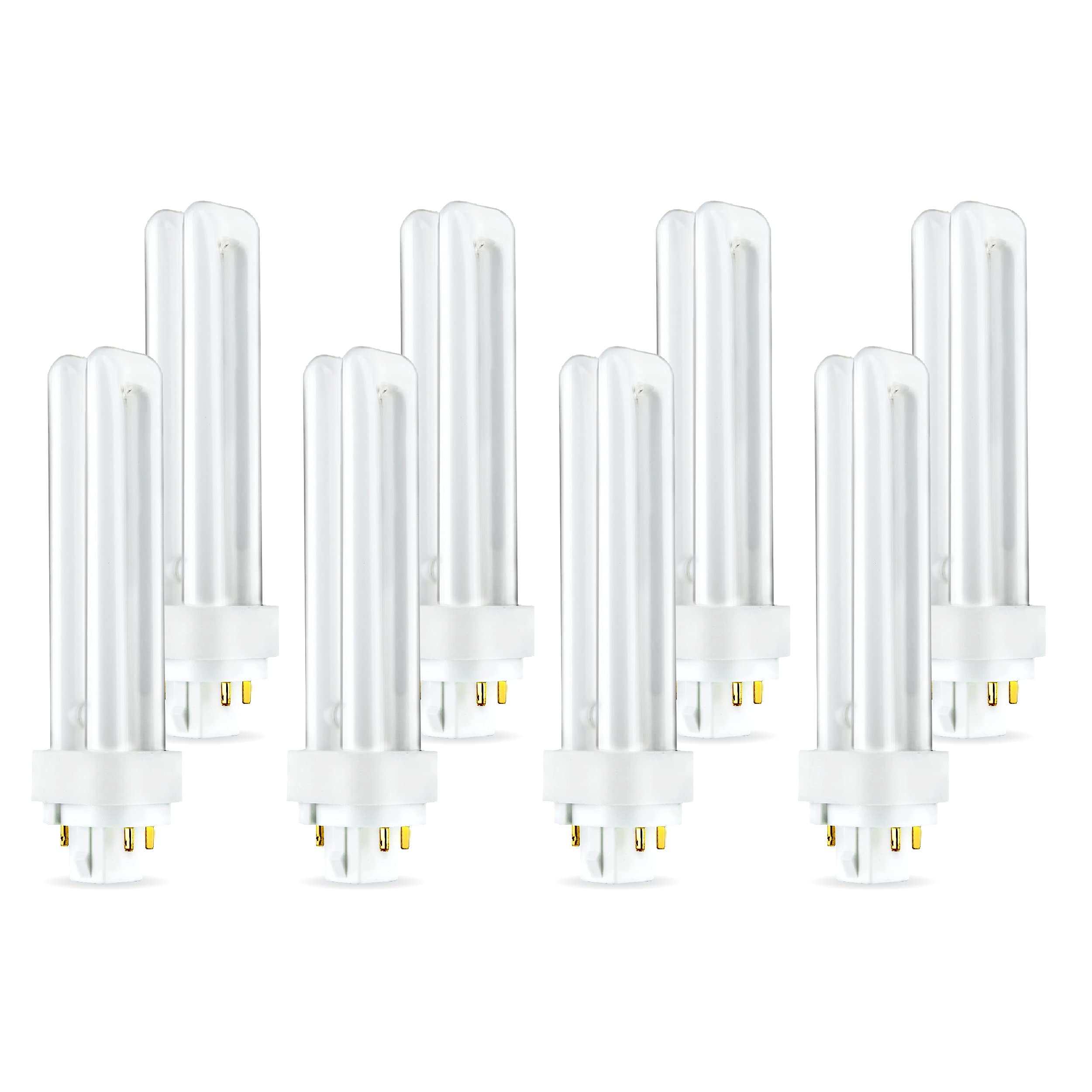 Circle - PLC-18W 835, 4 Pin G24q-2, 18 Watt Double Tube, Fluorescent Light Bulb, Replaces Sylvania 20672 - CF18DD/E/835/ECO, Philips 38332-3- PL-C 18W/835/4P/ALTO (3500 Kelvin, Soft White) (8 Pack)  - Like New