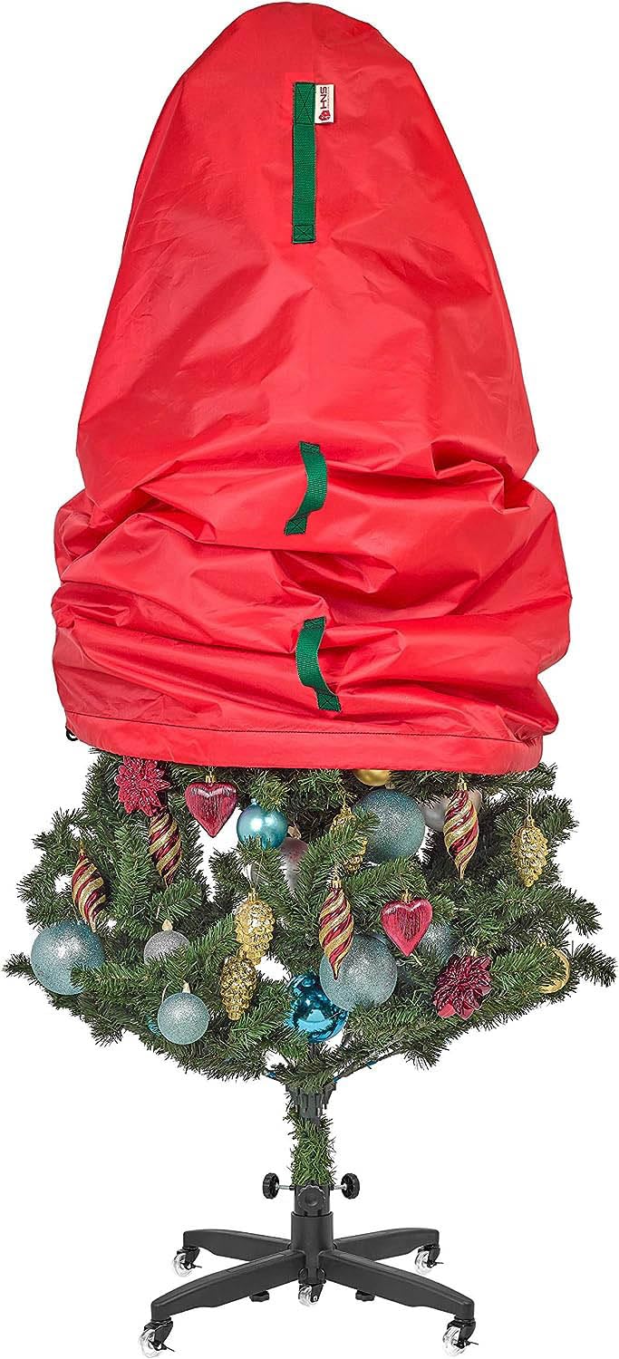 Upright Christmas Tree Storage Bag - Holiday Tree Cover for Christmas Trees or Topiary Trees - Durable, Lightweight, Convenient, Vertical Xmas Storage Bag  - Like New