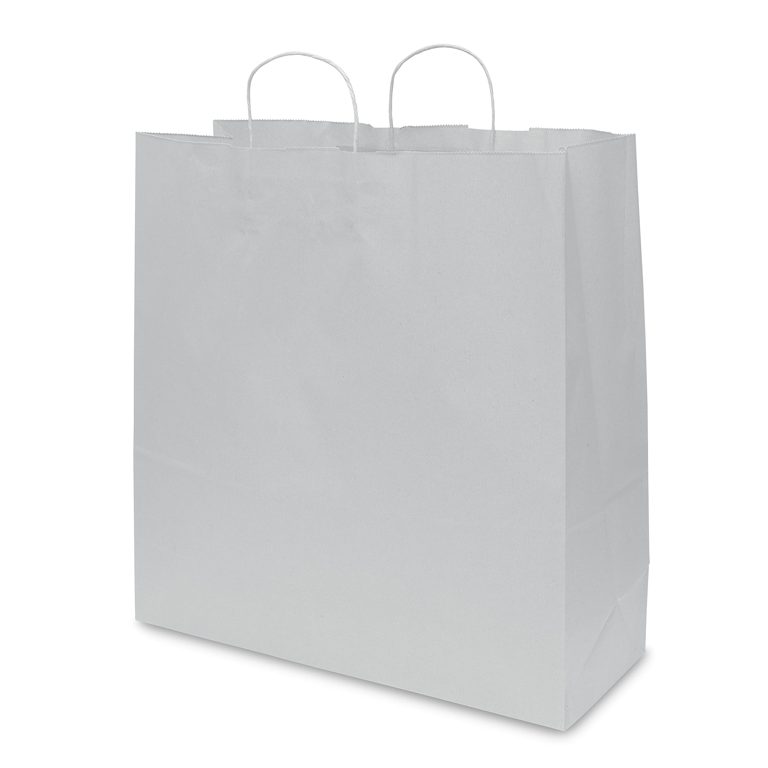 Prime Line Packaging 18x7x18.75 100 Pack Large White Paper Bags, Jumbo Gift Bags with Handles, Kraft Paper Bags for Small Business, Shopping, Bulk  - Like New