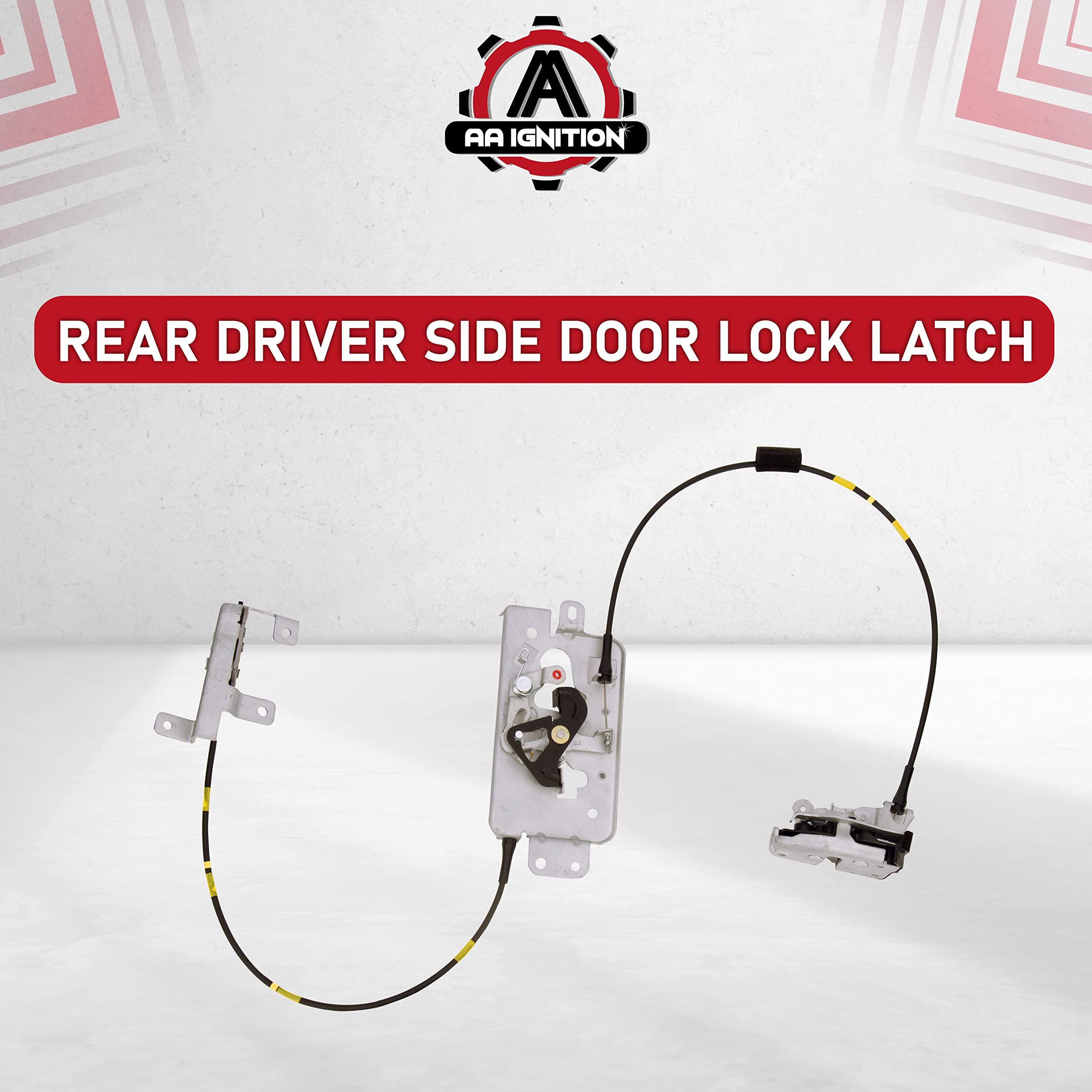 Left Driver Side Rear Door Lock Latch with Cable Compatible with Ford F-150 2004, 2005, 2006, 2007, 2008- Replaces 6L3Z-18264A01-B, 8L3Z-18264A01-B, SM2354 - Extended Cab Truck  - Very Good