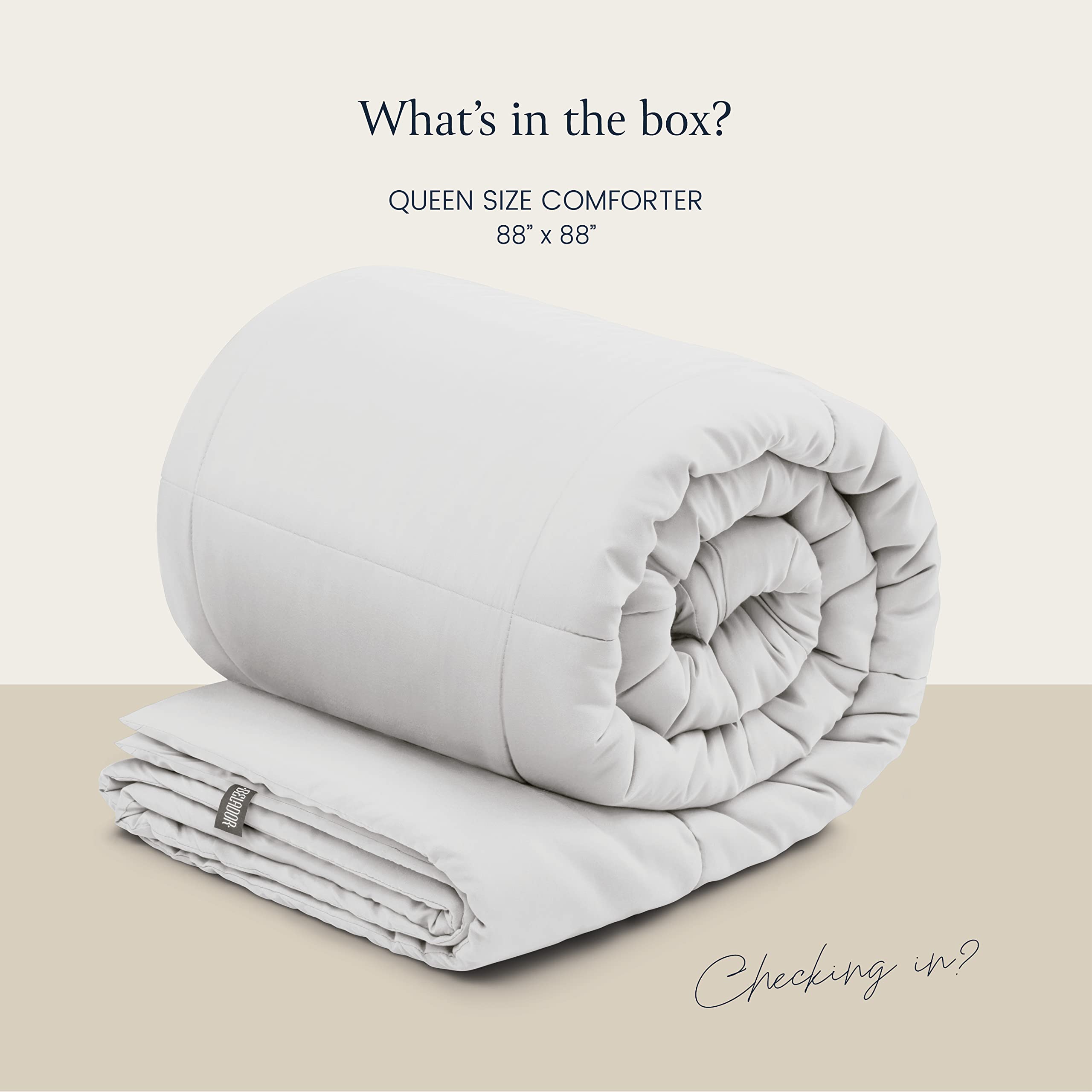 BELADOR Queen Comforter White Duvet Insert Queen Size Bed Comforter- All-Season Down Alternative Comforters, Mid-Plush Lightweight Comforter, Box Quilted Siliconized Fiberfill Oeko-Tex Hotel Comforter  - Very Good