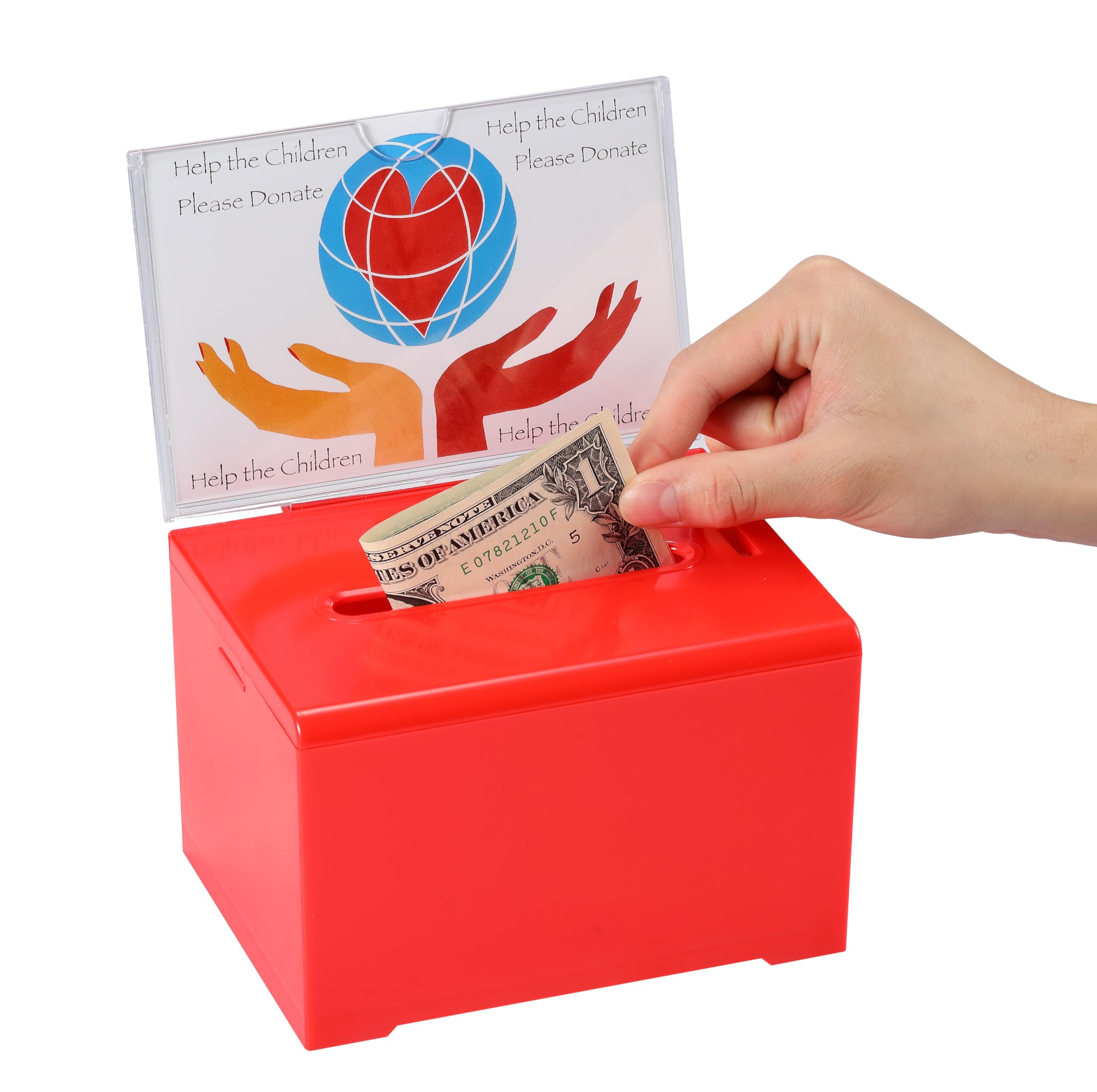 Adir Donation Box with Lock � Acrylic Suggestion Box with Slot, Ballot Lock Box with Sign Holder for Raffle, Tip Jar, Voting, Comments - Cash Donation Boxes for Fundraising (6.25x4.5x 4 Inches)  - Like New