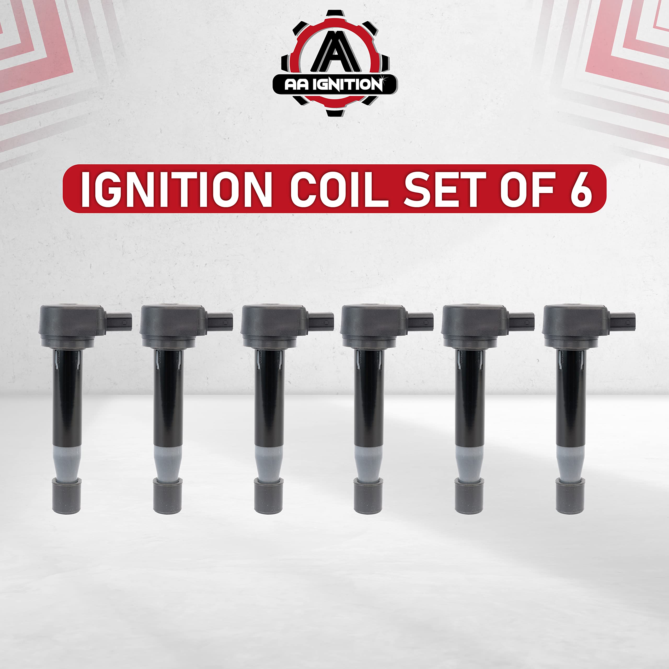 Ignition Coil Pack Set of 6 - Compatible with Honda, Acura, Saturn Vehicles - TL 3.2 V6 1999-2008 - CL, RL 2005-2011 - Odyssey 1999-2010 - Accord V6 - Replaces 610-58547B, 30520-RCA-A02  - Very Good