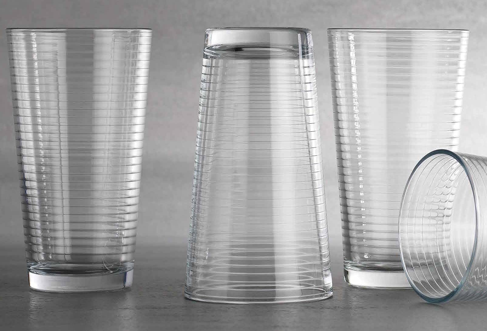 Drinking Glasses Set of Highball Glass Cups By Glavers, Premium Quality Cooler 17 Oz. Ribbed Glassware. Ideal for Water, Juice, Cocktails, and Iced Tea. Dishwasher Safe.…  - Good