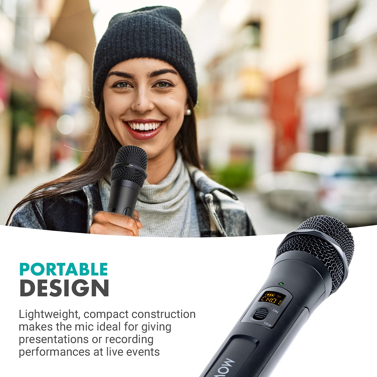 Movo WMX-7-TH VHF Portable Handheld Microphone Transmitter for The WMX-7 Wireless Microphone System - 12-Channel Wireless Mic Best Wireless Microphones for Weddings, Interviews, Presentations  - Very Good