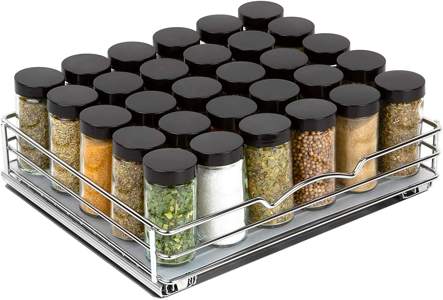 Pull Out Cabinet Organizer for Spices, Cans - Heavy Duty with 5 Year Limited Warranty- Pull Out Spice Rack- Chrome 12-3/8"Wx 10-1/2"D x 2-3/4� H Cabinet Pull Out Shelf for Cans, Hardware, Dishes, Etc.  - Like New