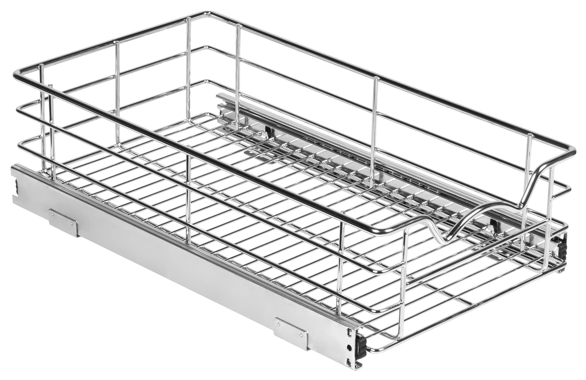 HOLDN’ STORAGE Pull Out Cabinet Organizer – Heavy-Duty Gauge Wire Construction Slide Out Drawer - 5 Year Limited Warranty - 5” High Pantry Shelf for Pots, Pans, Cans, Basket Size  - Like New