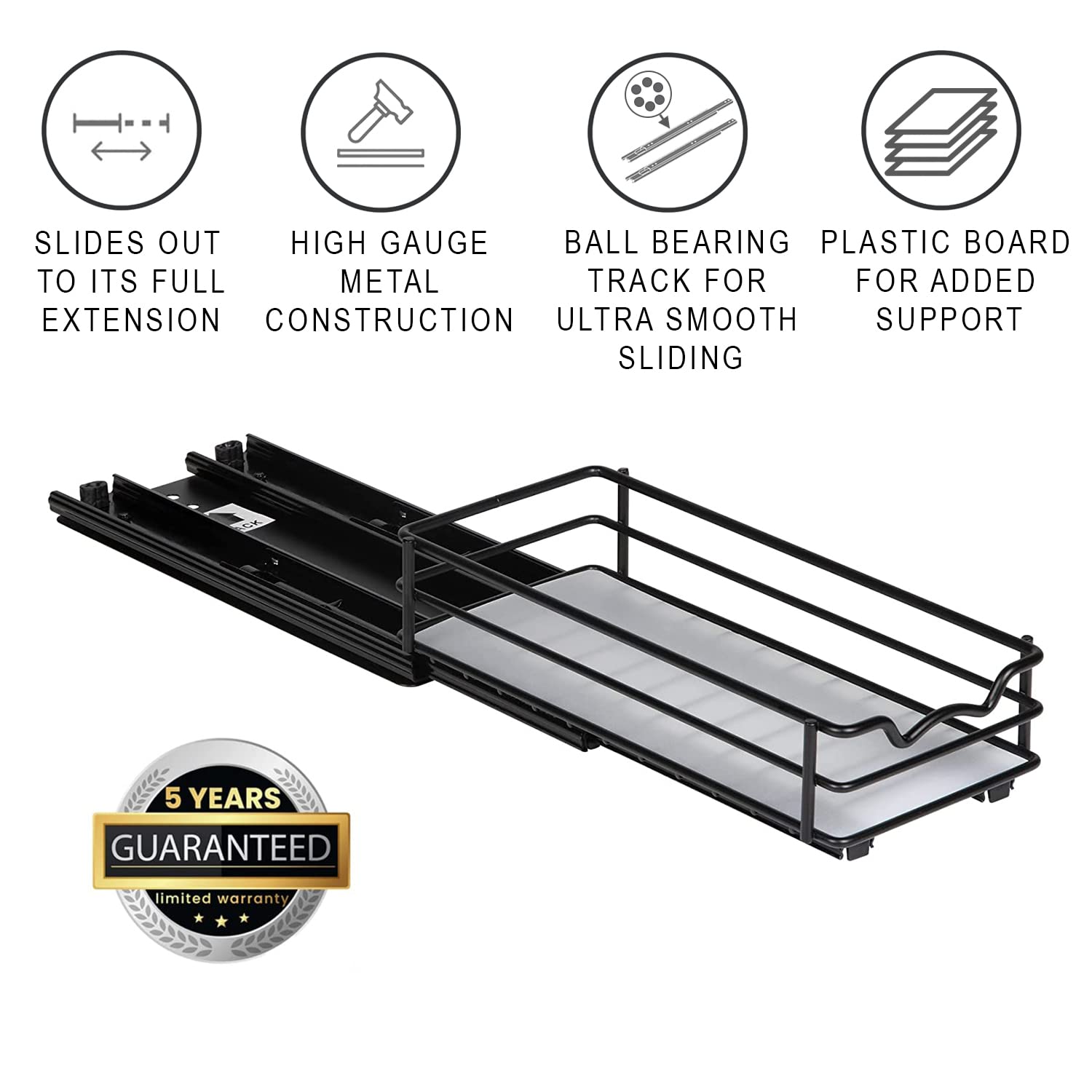 HOLDN’ STORAGE Pull Out Spice Rack Organizer for Cabinet, Heavy Duty-5 Year Limited Warranty- Slide Out Double Rack Tier-Fits Spices, Sauces, Cans etc  - Like New