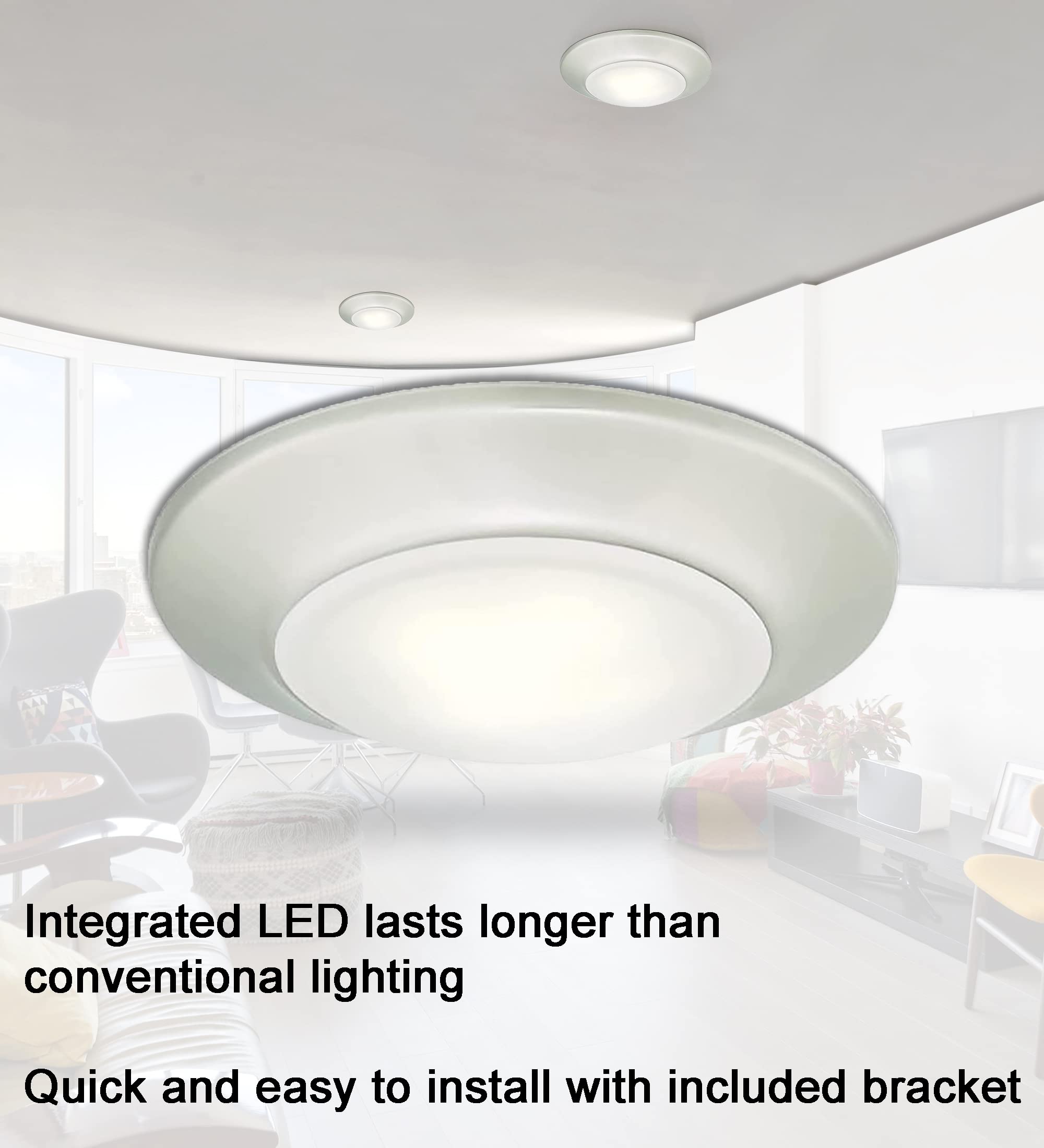 Ciata Lighting Dimmable Indoor/Outdoor LED Surface Mount for Wet Location with Frosted Lens  - Like New