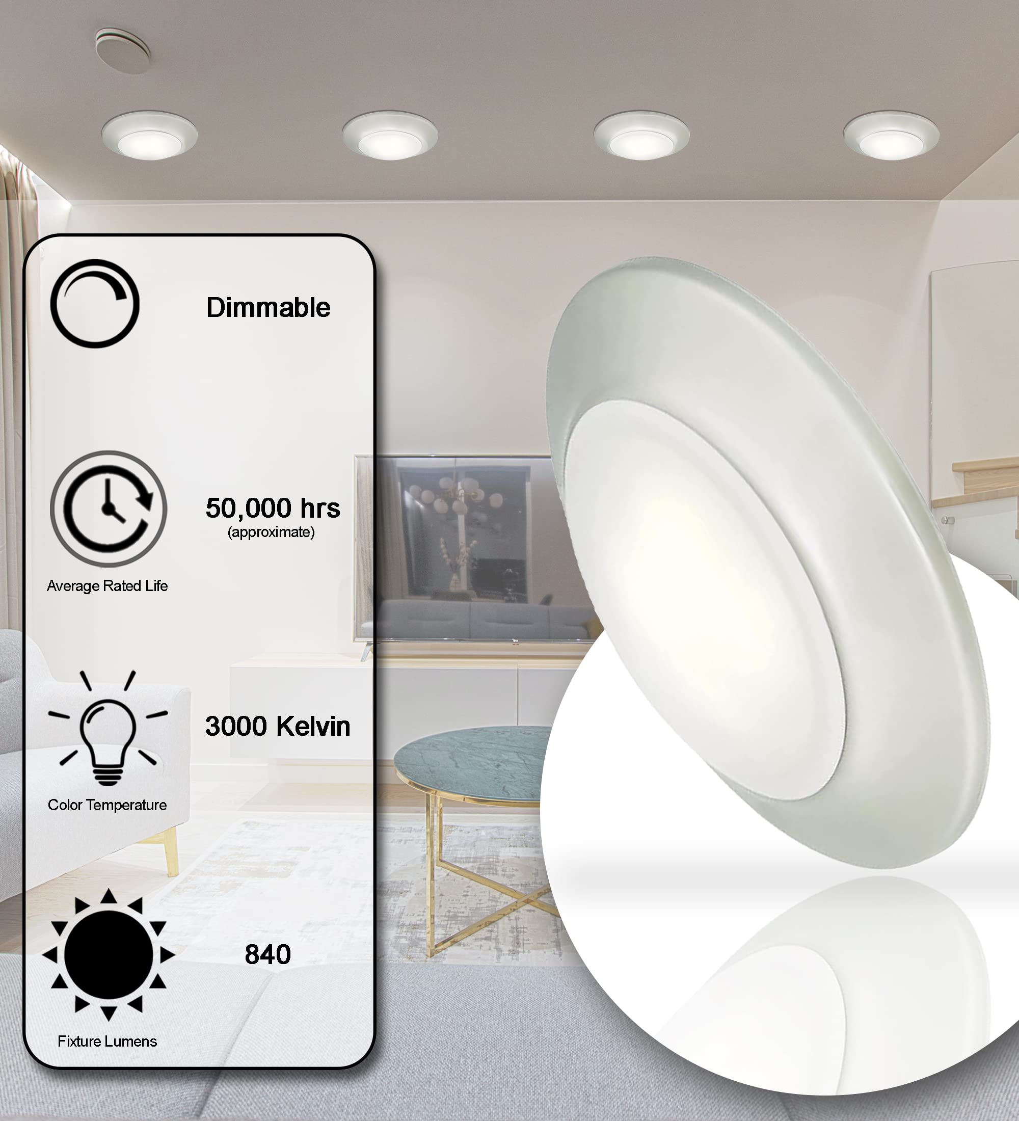 Ciata Lighting Dimmable Indoor/Outdoor LED Surface Mount for Wet Location with Frosted Lens  - Like New