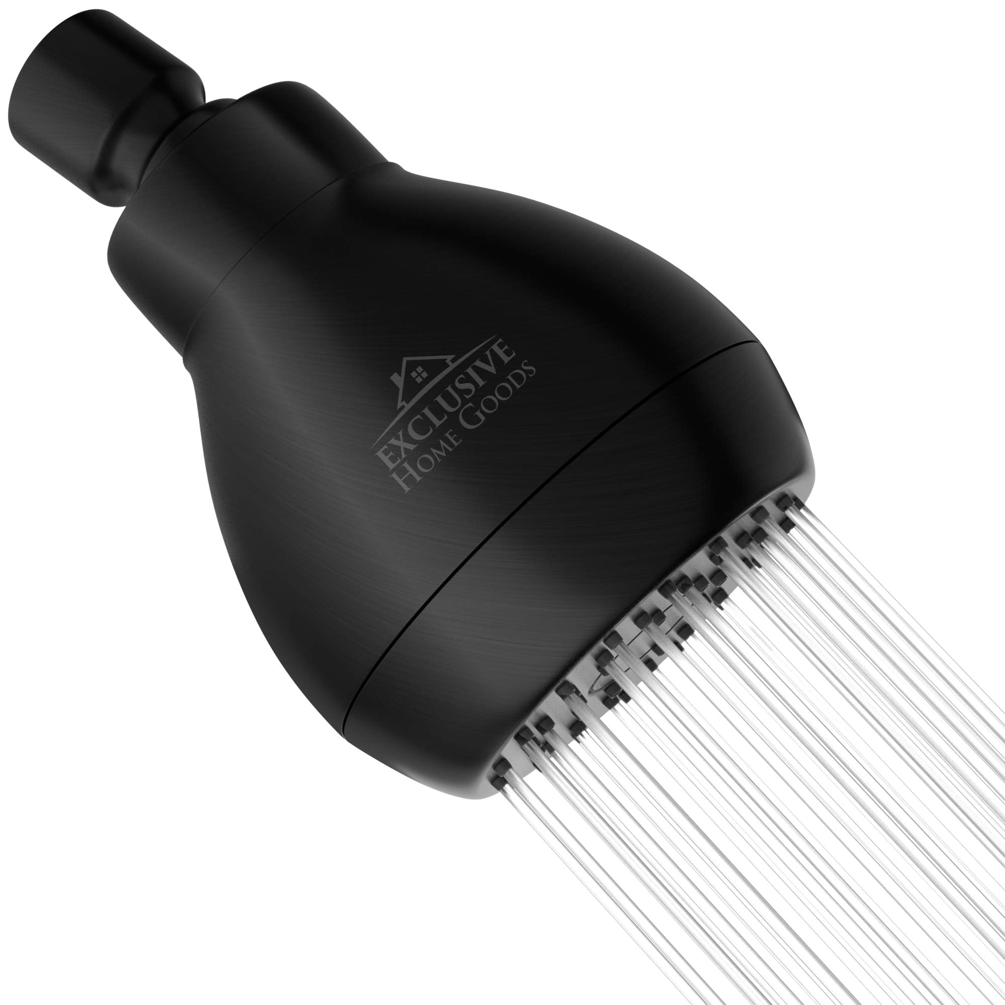 High Pressure Shower Head Matte Black - Powerful Deluxe Bathroom Showerhead with Strong Spray Stream and Small Silicone Nozzles - Universal Fit Works with High and Low Water Flow Showers-2.5 GPM  - Acceptable