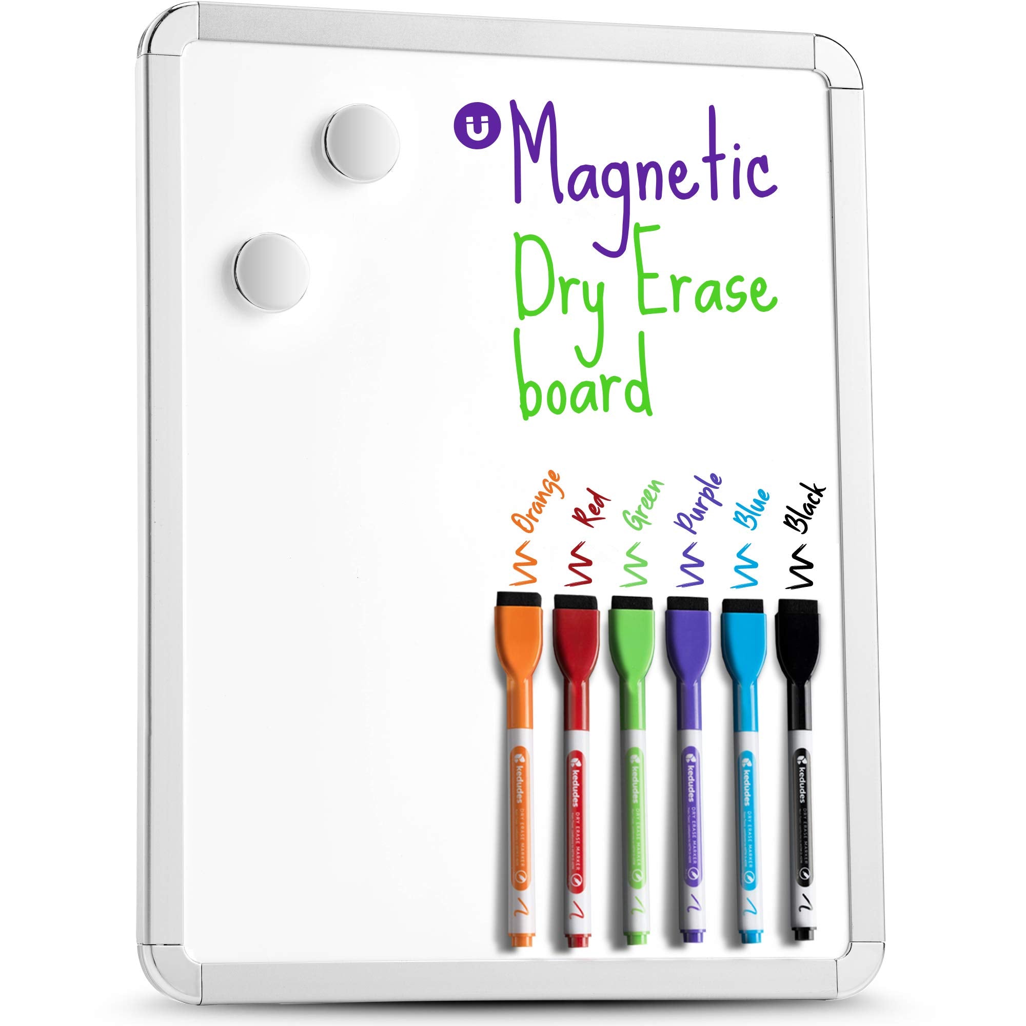 Magnetic Small White Board Dry Erase 11��x14�� - Mini Dry Erase Board Magnetic with 6 Markers, Personal Whiteboard Magnetic for Refrigerator Wall, White Boards, Small Magnetic Whiteboard for Fridge  - Like New