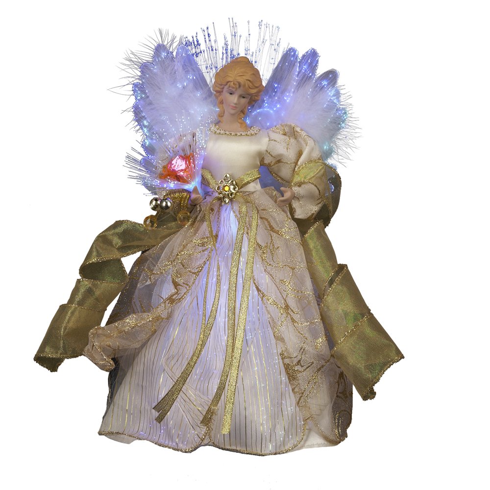 Kurt Adler CUL Fiber Optic LED Angel Christmas Treetop Figurine  - Like New