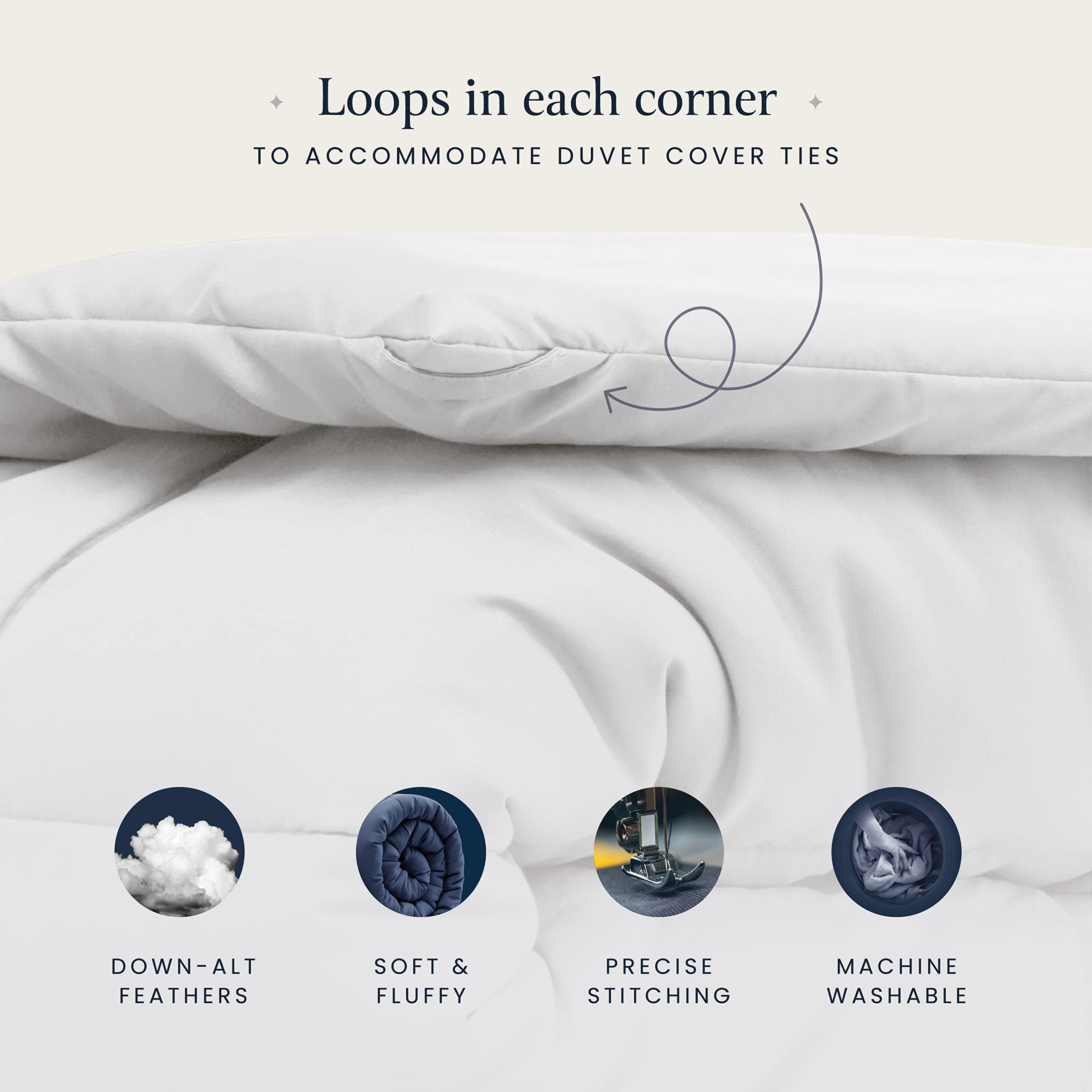 BELADOR Queen Comforter White Duvet Insert Queen Size Bed Comforter- All-Season Down Alternative Comforters, Mid-Plush Lightweight Comforter, Box Quilted Siliconized Fiberfill Oeko-Tex Hotel Comforter  - Very Good