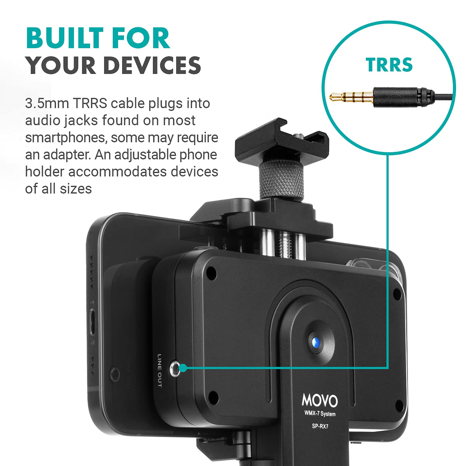 Movo WMX-7-SP VHF Wireless Lavalier Microphone System for Smartphones - Wireless Lav Mic for iPhone and Android - 16 Channel Handheld Receiver - Microphone with Wireless Audio Transmitter  - Very Good