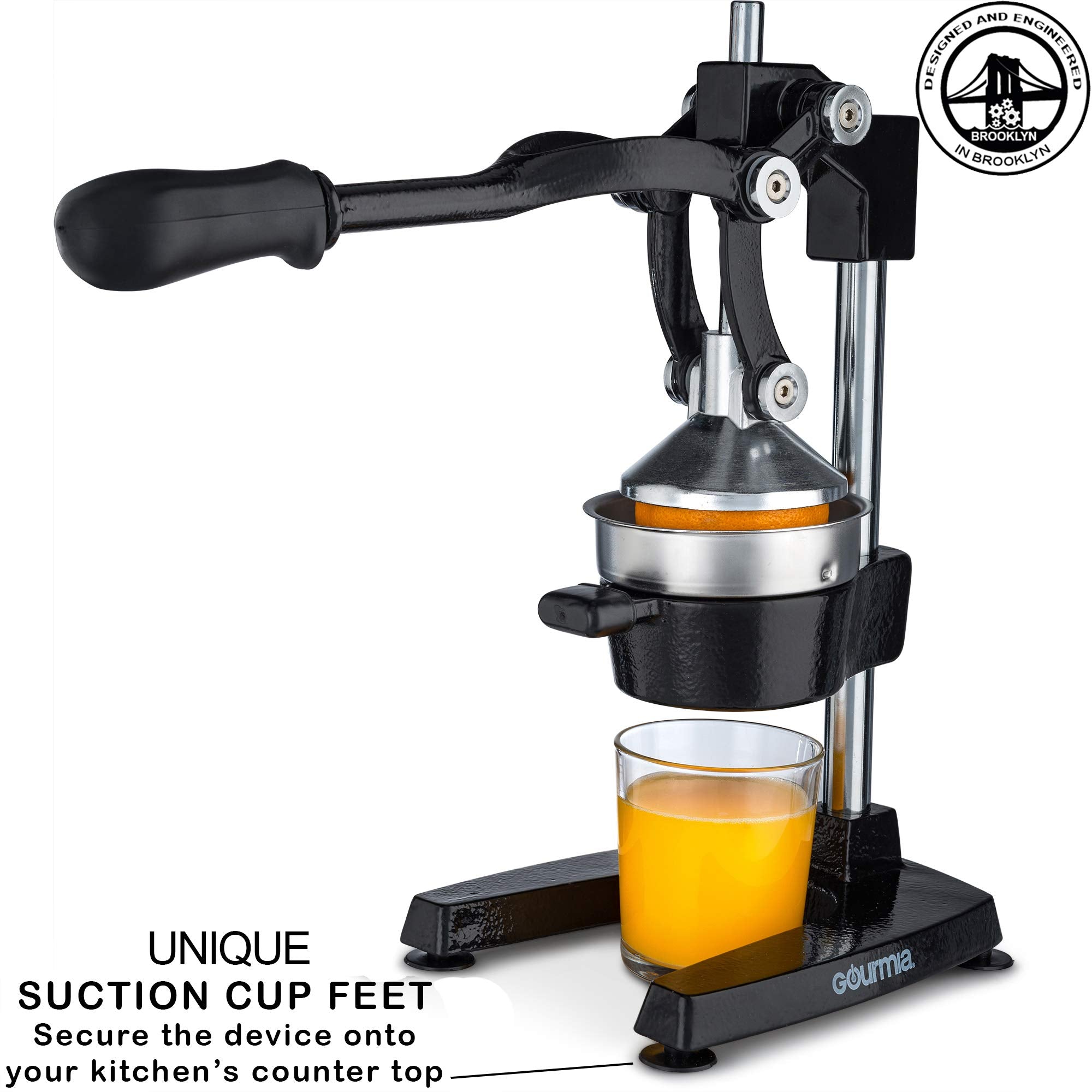 Gourmia GMJ9970 Large Citrus Juicer � Commercial Grade Press Orange, Grapefruit and Lemon Press Juicing -Extracts Maximum Juice � Heavy Duty Cast Iron Base and Handle - Non Skid Suction Foot Base  - Like New