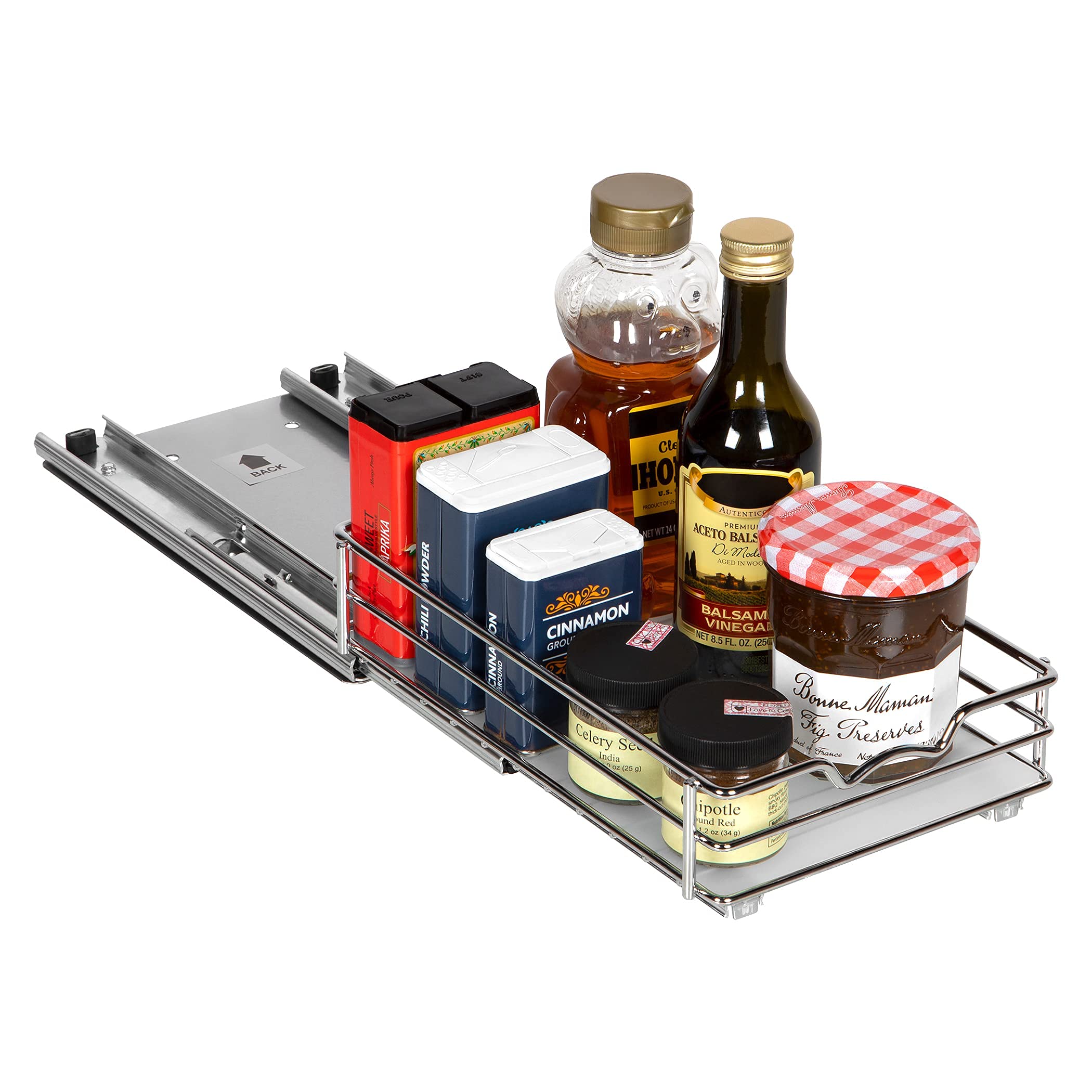 HOLDN� STORAGE Pull Out Spice Rack Organizer for Cabinet, Heavy Duty-5 Year Limited Warranty- 6" W Slide Out Spice Rack -Fits Spices, Sauces, Cans etc. Requires at Least 6.9� Cabinet Opening  - Like New