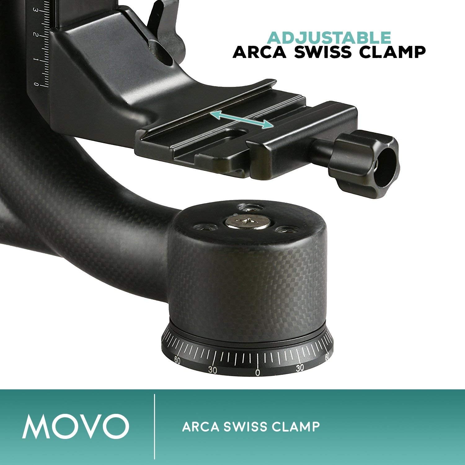 Movo GH800 MKII Carbon Fiber Professional Gimbal Tripod Head with Long and Short Arca-Swiss Quick-Release Plates - for Outdoor Bird/Wildlife Photography  - Good