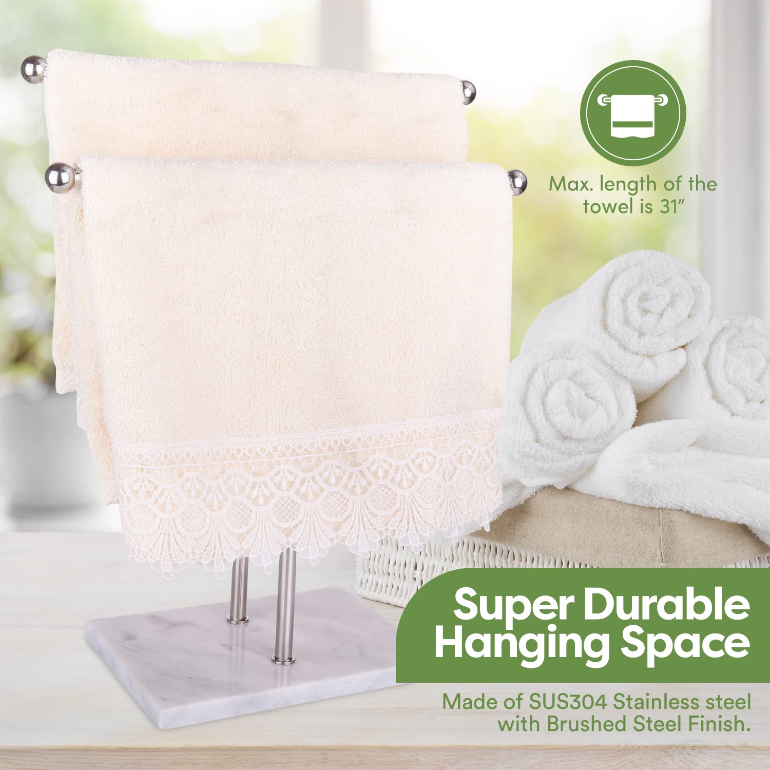 Homeries Marble Hand Towel Holder  - Good