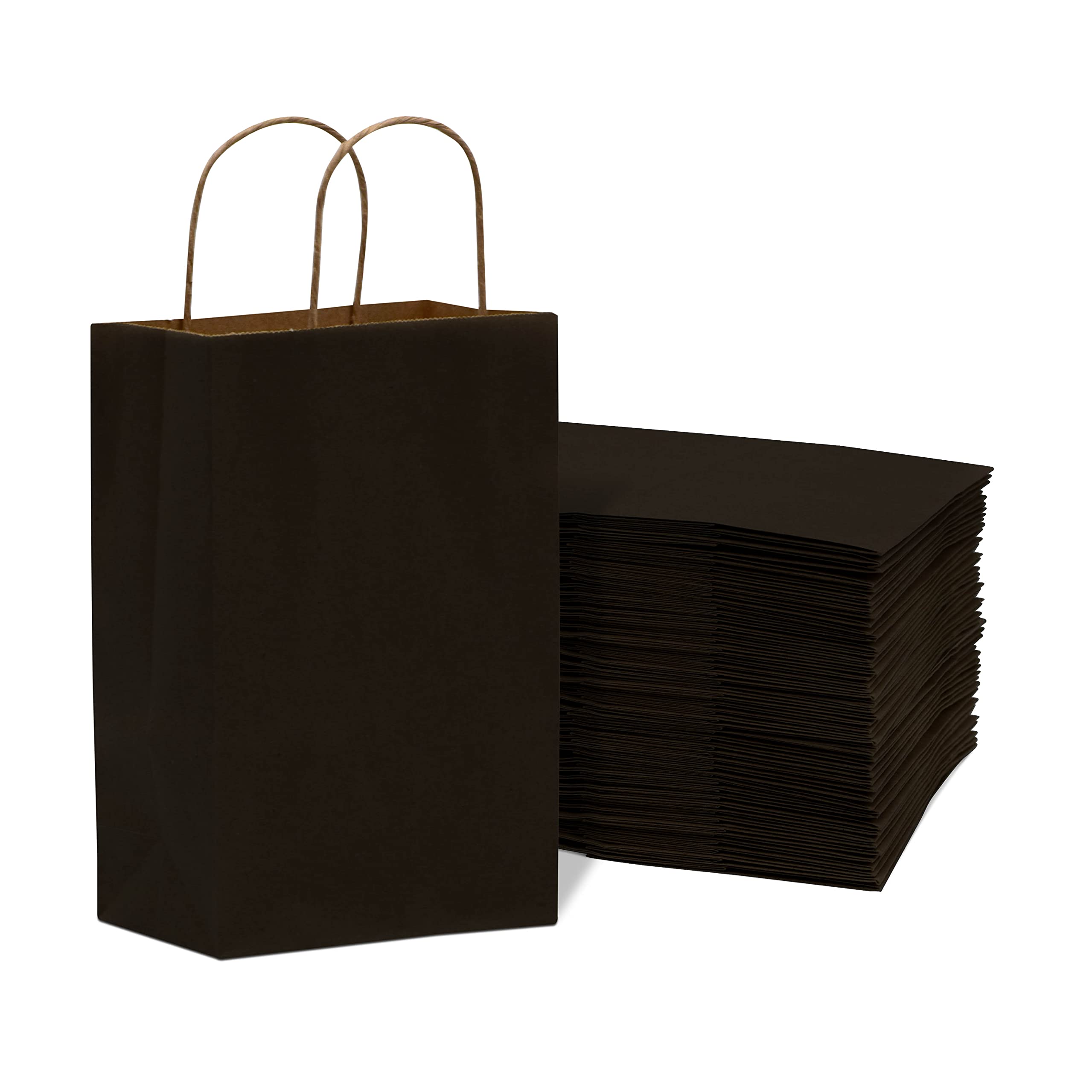 Prime Line Packaging Black Paper Twist Handle Kraft Bags  - Like New