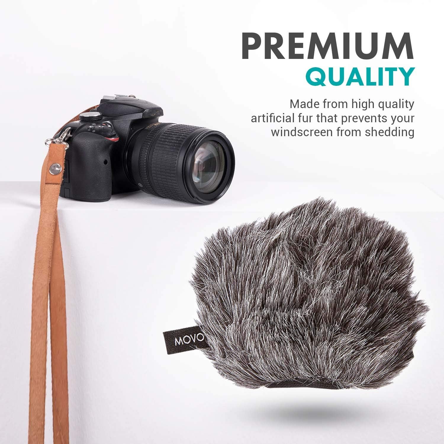 Movo WS-G9 Furry Outdoor Microphone Windscreen Muff for Portable Digital Recorders up to 3" X 1.5" (W x D) - Fits the Zoom H4n, H4n PRO, H5, H6, Tascam DR-40, DR-05, DR-07 and More (Dark Gray)  - Very Good