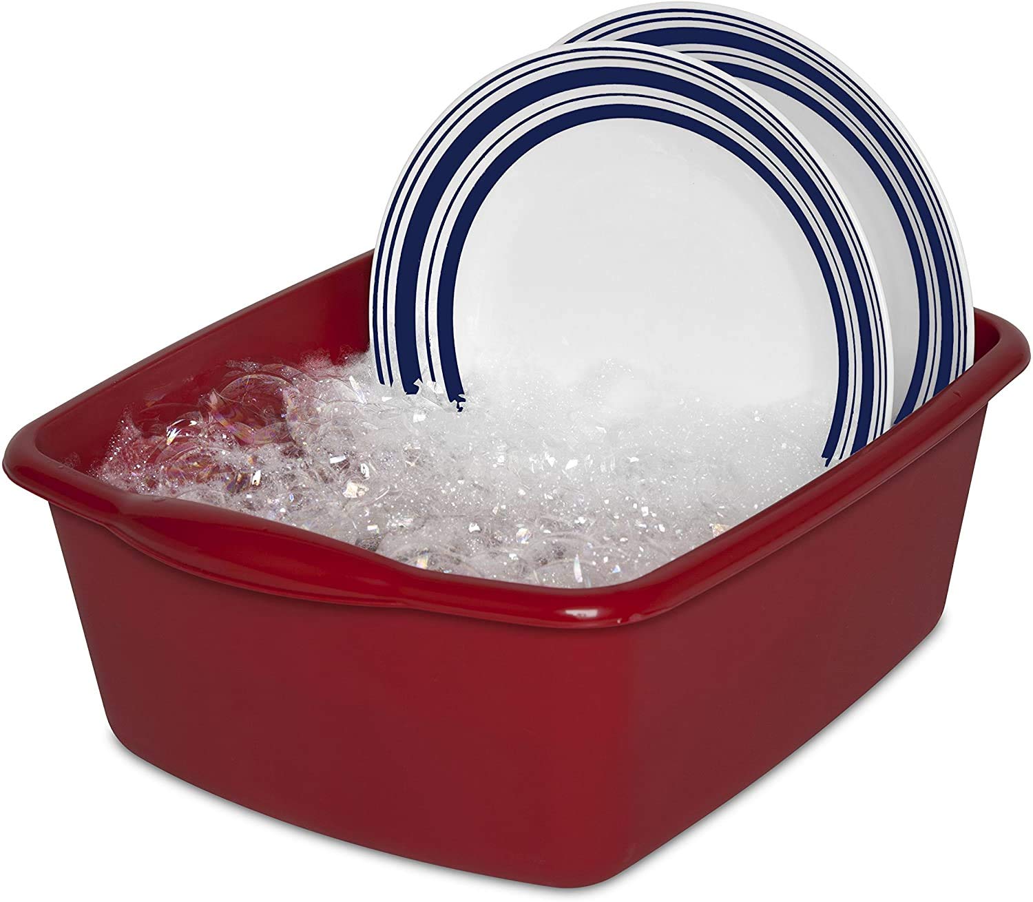 Sterilite 6475808 12 Quart Dishpan, Qt, Classic Red, Pack of 8  - Like New