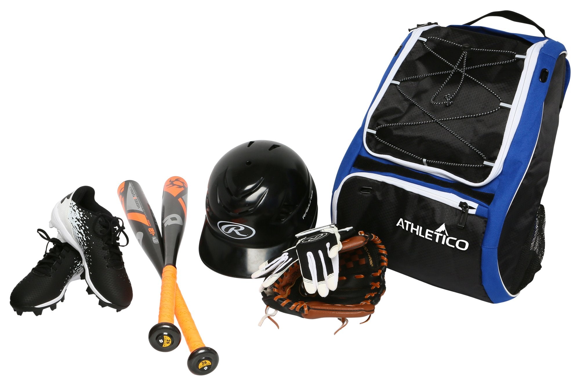 Athletico Baseball Bat Bag - Backpack for Baseball, T-Ball & Softball Equipment & Gear for Youth and Adults | Holds Bat, Helmet, Glove, & Shoes | Separate Shoe Compartment & Fence Hook (Blue)  - Good