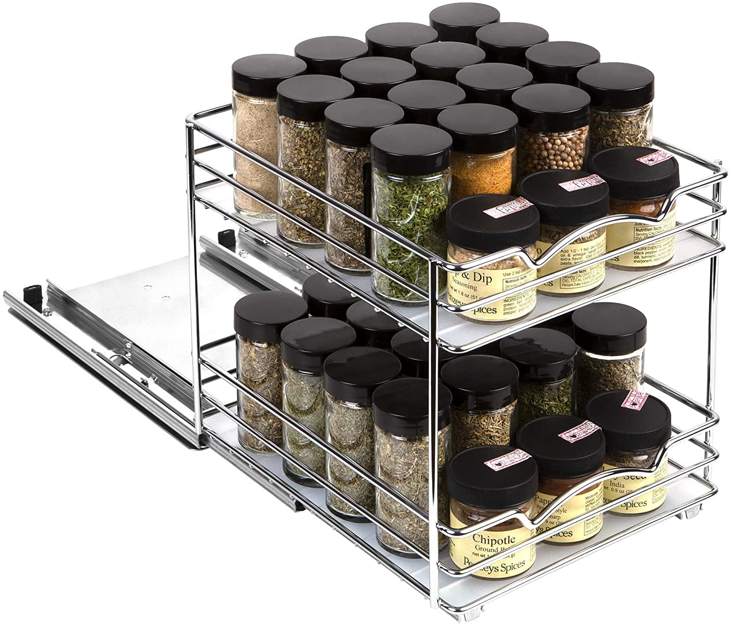 HOLDN� STORAGE Spice Rack Organizer for Cabinet, Heavy Duty - Pull Out Spice Rack 5 Year Warranty- Spice Organization 8-1/2"Wx10-3/8 Dx8-7/8 H - for Inside Cabinets & Pantry Closet.  - Like New