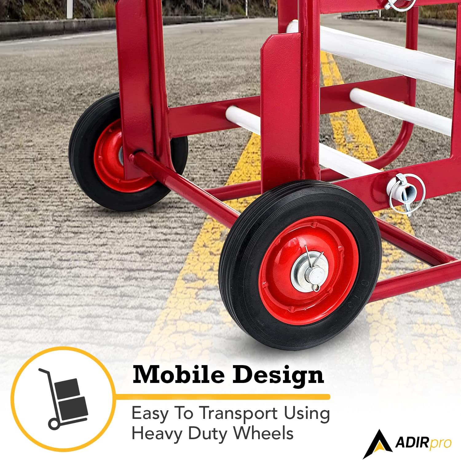 AdirPro Transportable Multiple Axle Cable Caddy - Multi-Spool Wire Rack Dispenser - Easy Use Cable Holder & Distribution - For Workplace Efficiency  - Acceptable