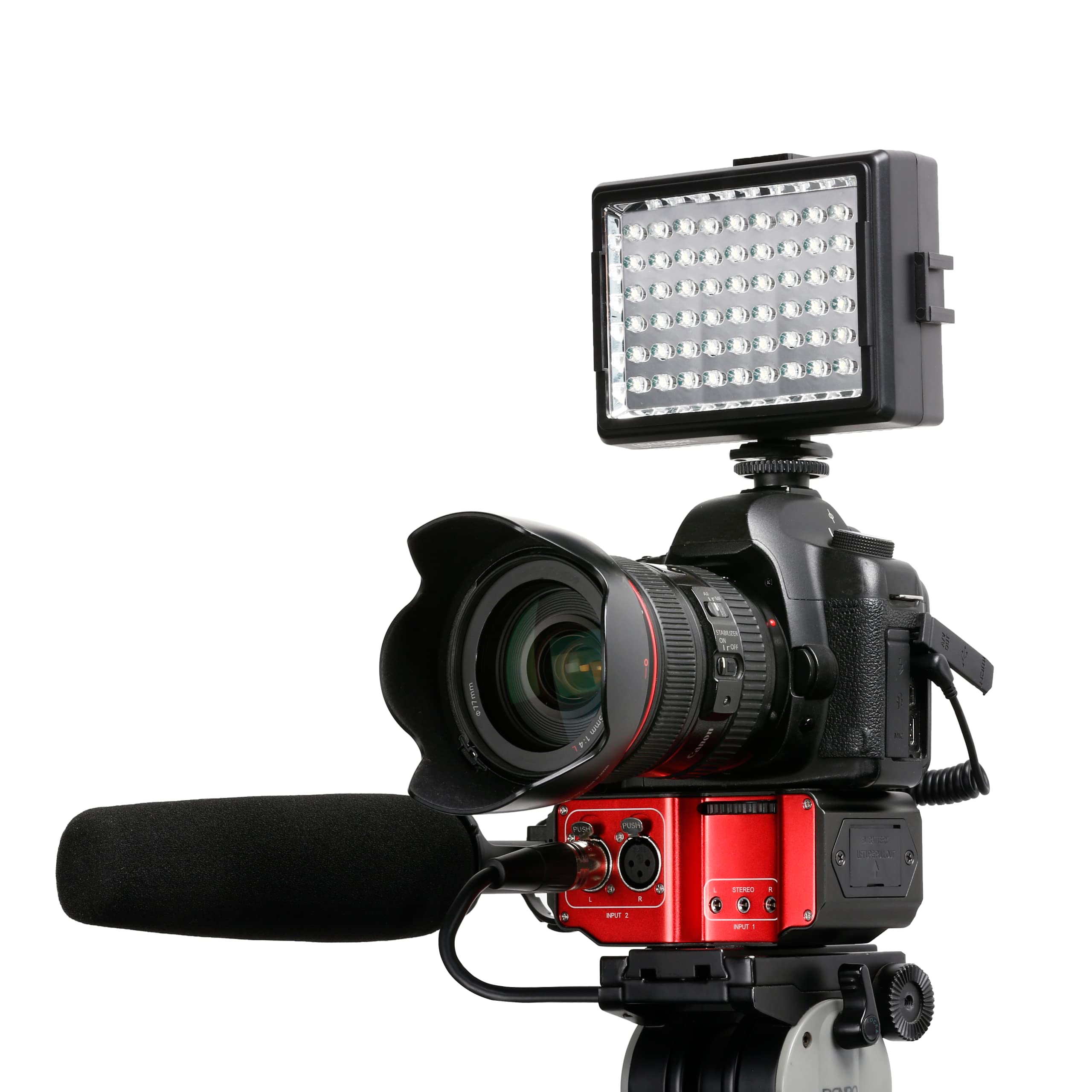 Saramonic SR-PAX2 Audio Adapter for Mirrorless, DSLR & Black Magic Pocket Cameras (Red/Black)  - Acceptable