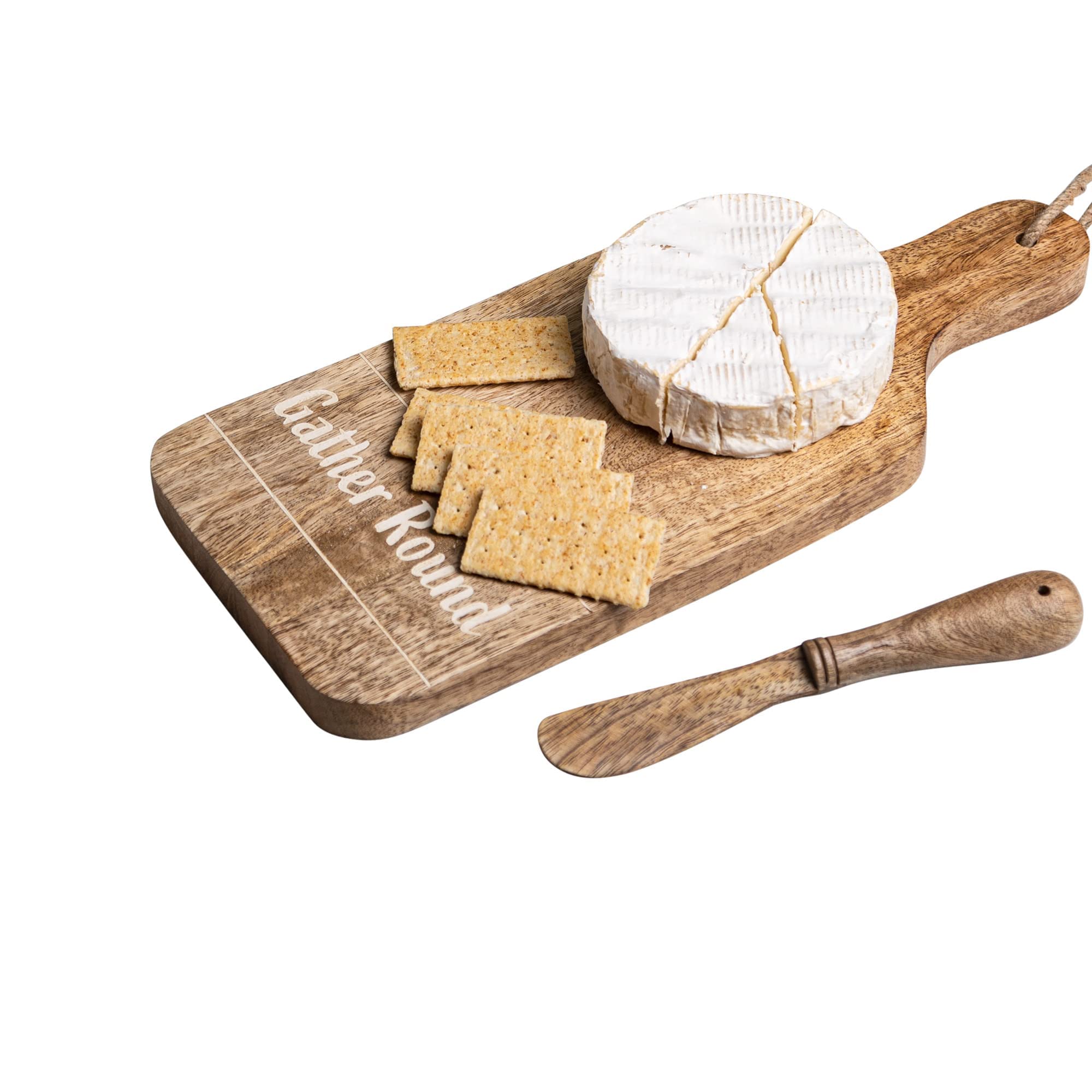 Wooden Cutting Board � Cheese Board, Serving Board with Wooden Spatula By Glaver's � Steak Board, Wood Charcuterie Boards - Non-BPA, Durable and Easy to Wash