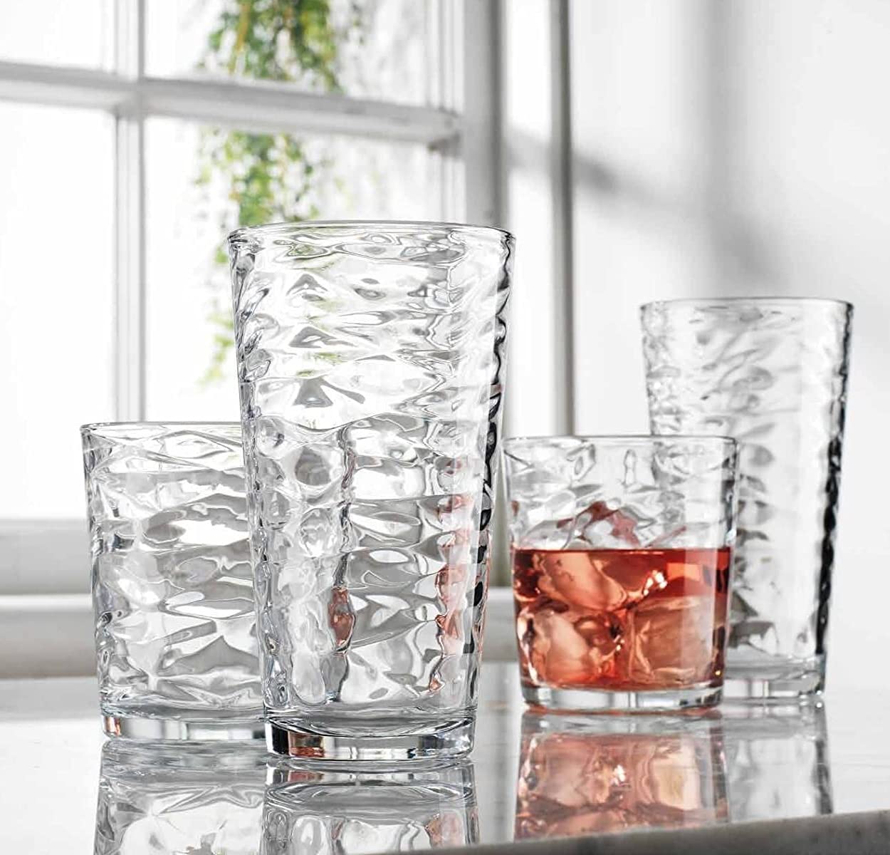 Glaver's Drinking Glassware Set Of Highball Glasses - Glass Cups. For Water, Juice, Whiskey, and Cocktails. Dishwasher Safe  - Like New