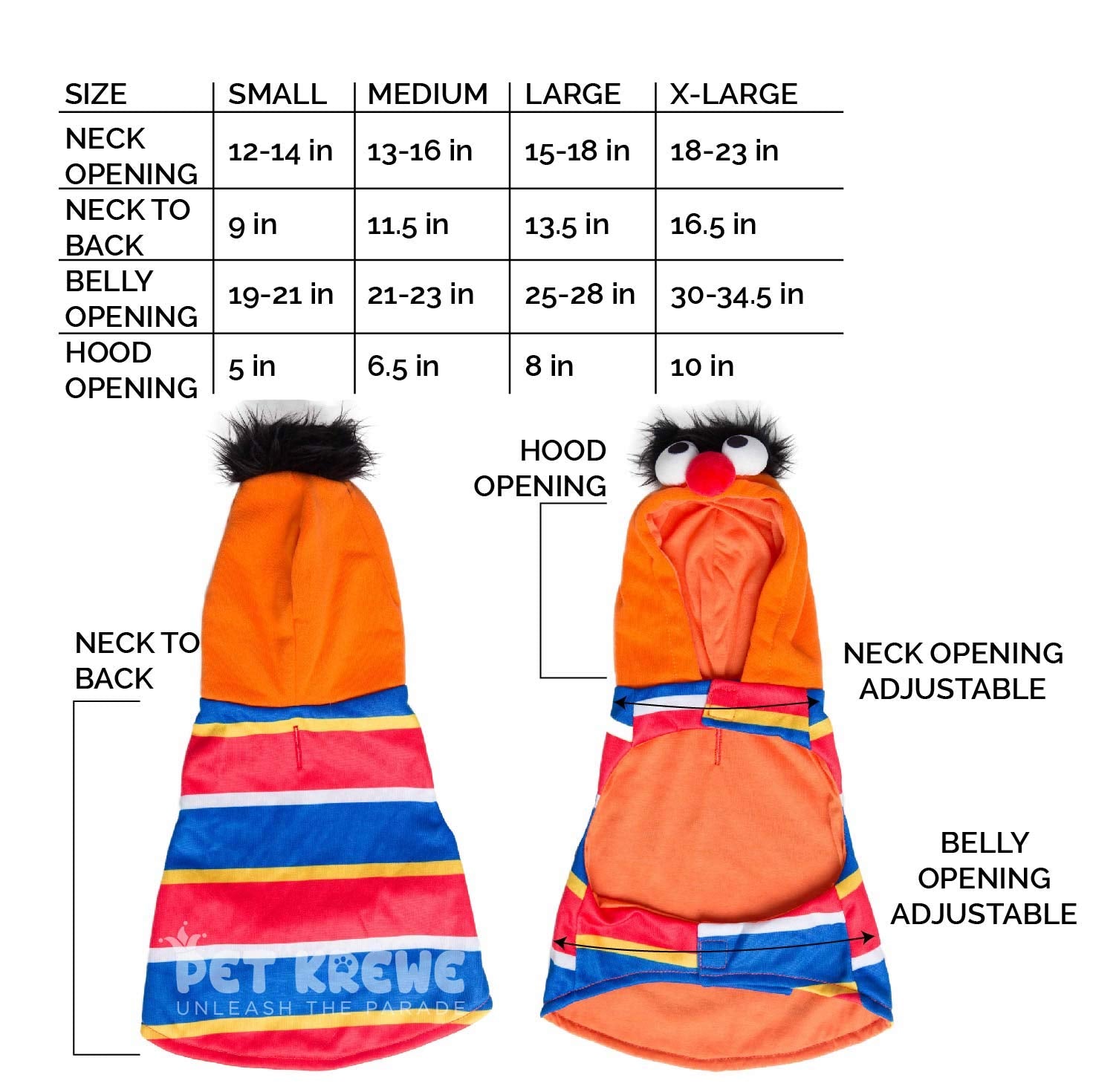 Pet Krewe Ernie Costume - Sesame Street Ernie Dog Costume - Fits Small, Medium, Large and Extra Large Pets - Perfect for Halloween, Christmas Holiday, Parties, Photoshoots, Gifts for Dog Lovers  - Like New