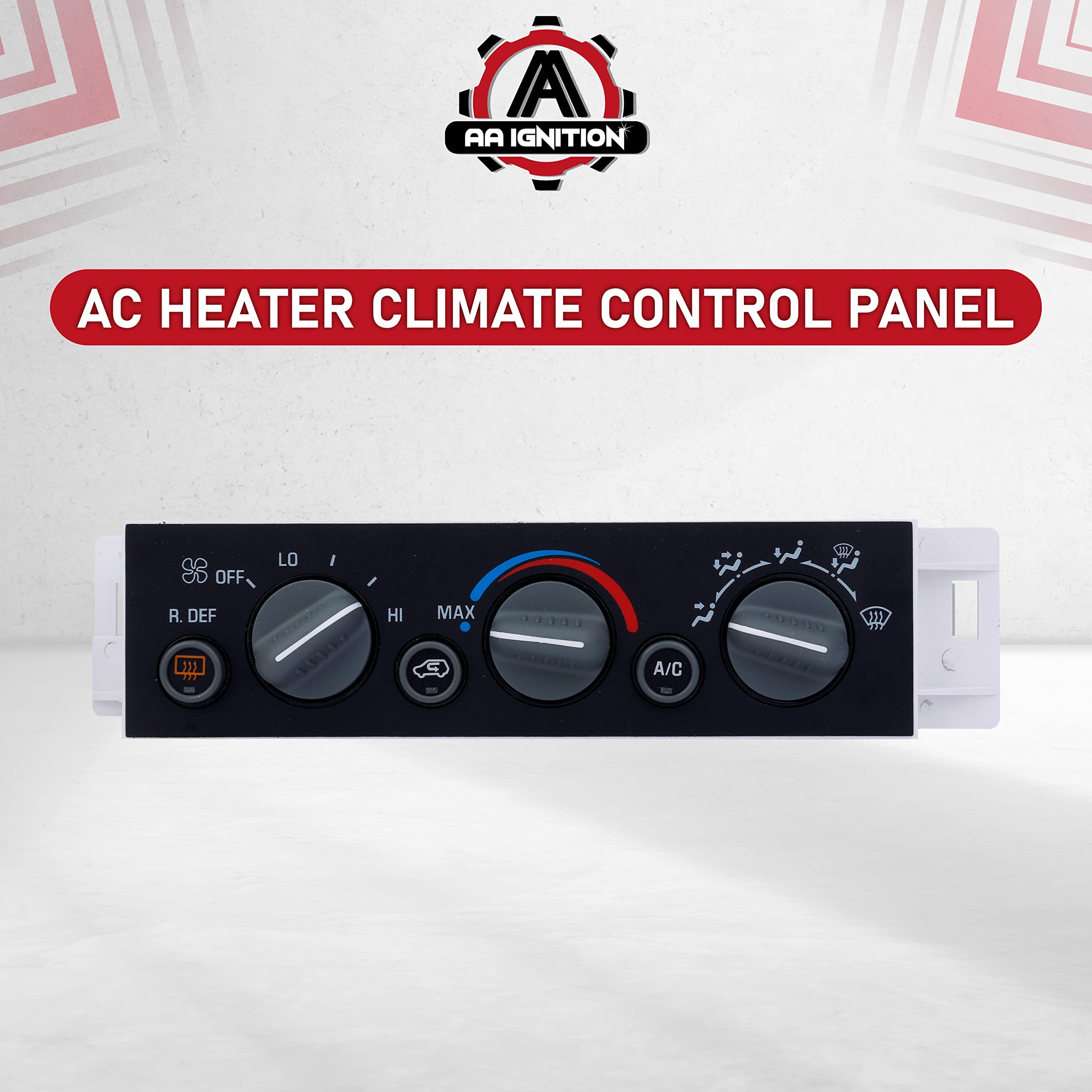 AC Heater Climate Control Panel with Rear Defogger - Compatible with Chevy, Cadillac and GMC - Escalade, C1500, C2500 Suburban, C3500HD, K1500, K2500, Tahoe, Yukon - Replaces 9378805, 16231165  - Acceptable