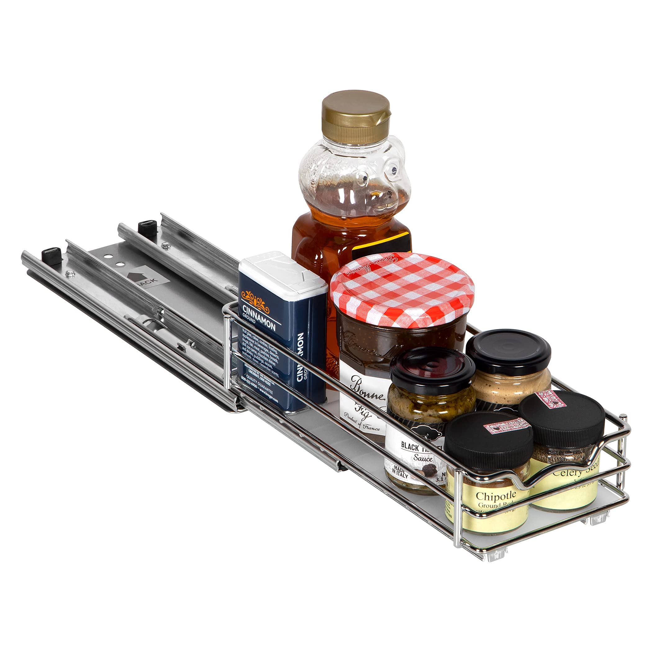 HOLDN� STORAGE Pull Out Spice Rack Organizer for Cabinet, Heavy Duty-5 Year Limited Warranty-4.5" W Slide Out Spice Rack -Fits Spices, Sauces, Cans etc. Requires at least 4.9� Cabinet Opening  - Like New