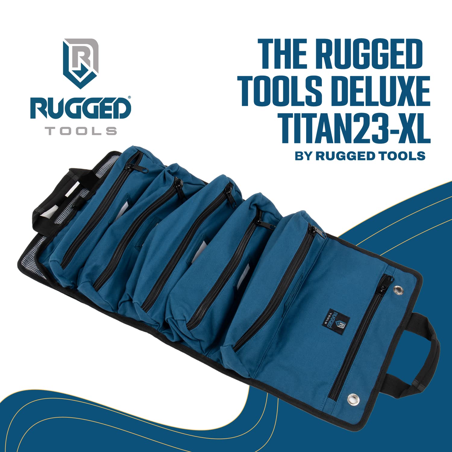 Rugged Tools Titan23-XL Tool Roll - Wrench Roll & Organizer - Canvas Tool Bag & Tool Pouch for Electrician, HVAC, Plumber, Carpenter or Auto Mechanic  - Very Good