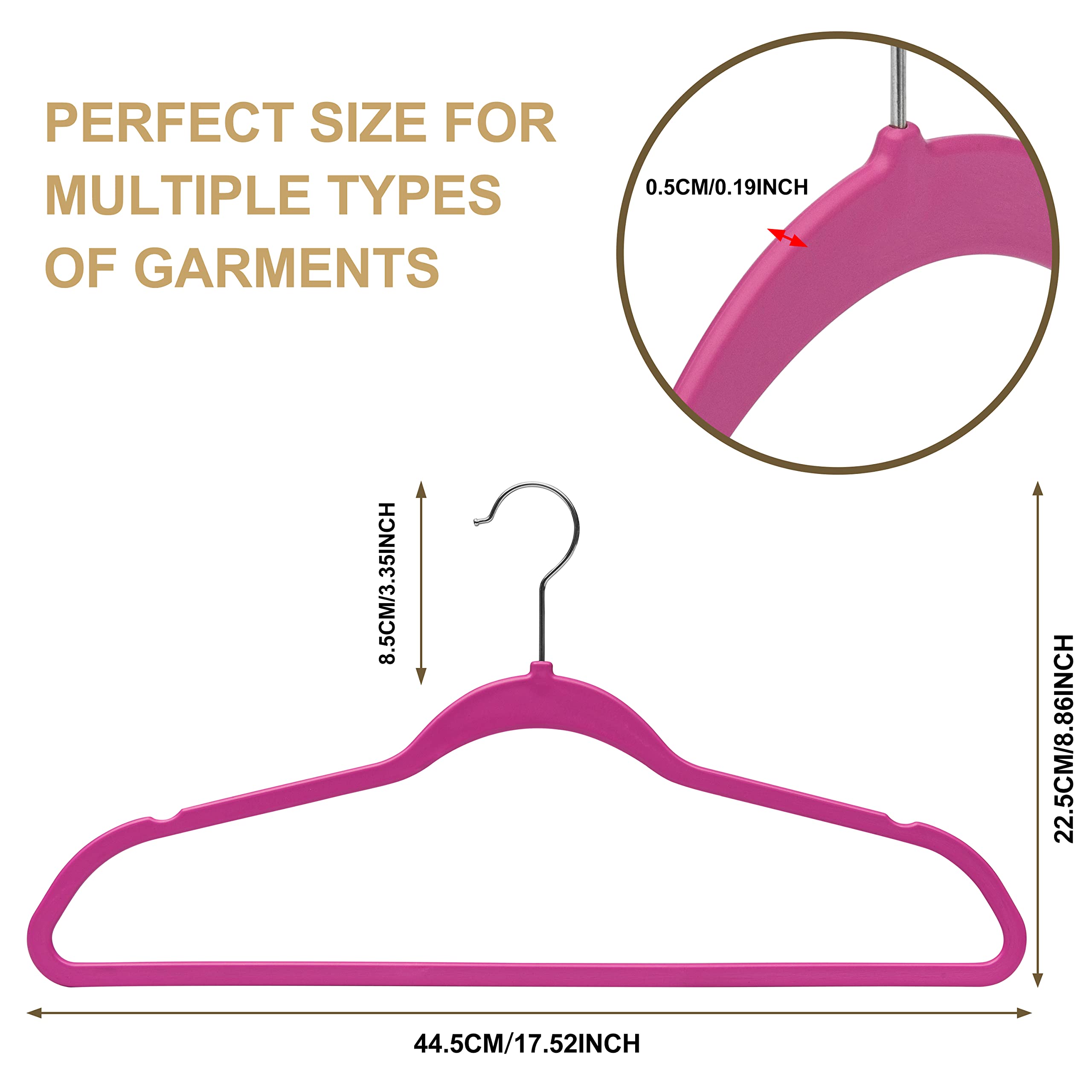 10 Quality Plastic Non Velvet Non-Flocked Thin Compact Hangers Black Swivel Hook (10)  - Like New