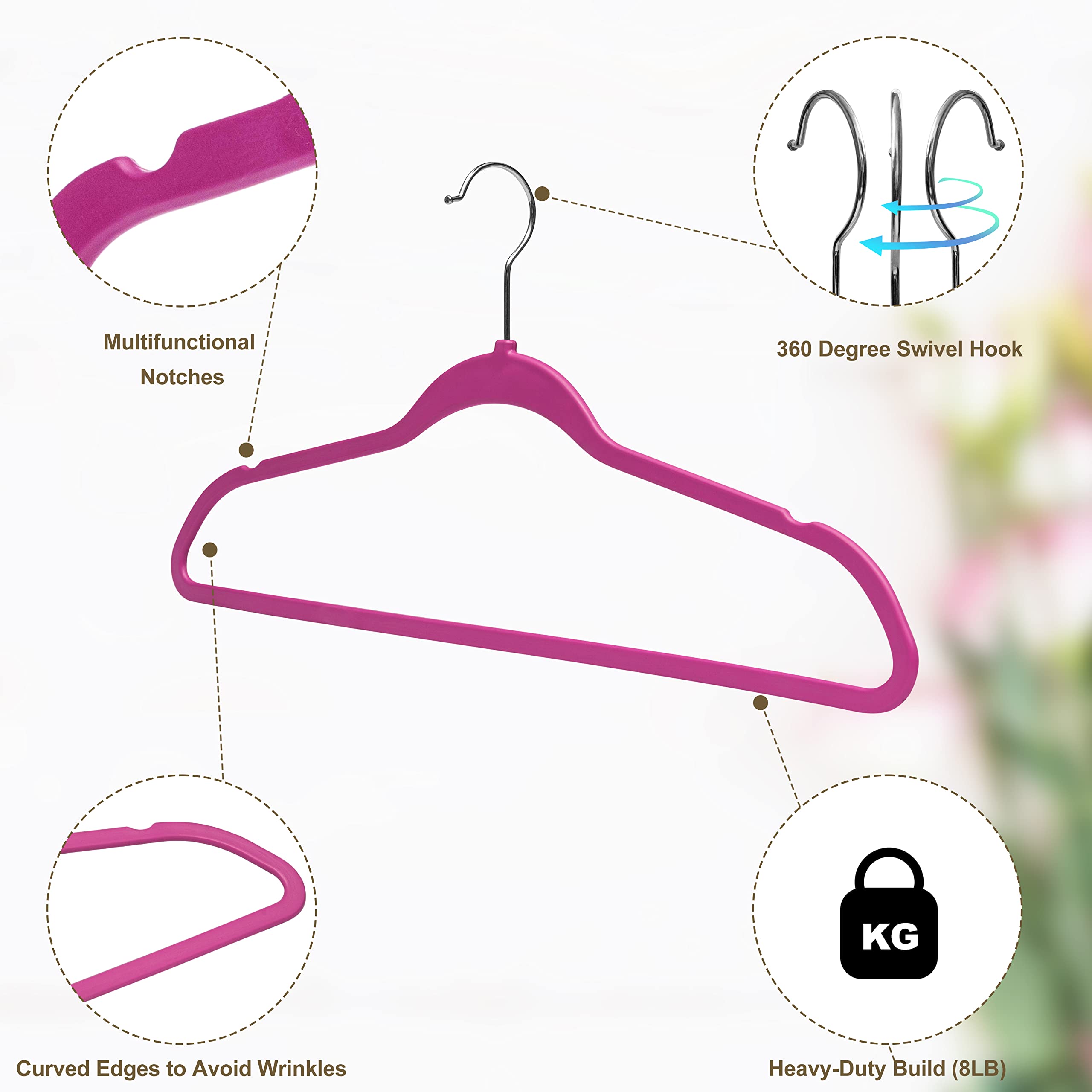 10 Quality Plastic Non Velvet Non-Flocked Thin Compact Hangers Black Swivel Hook (10)  - Like New