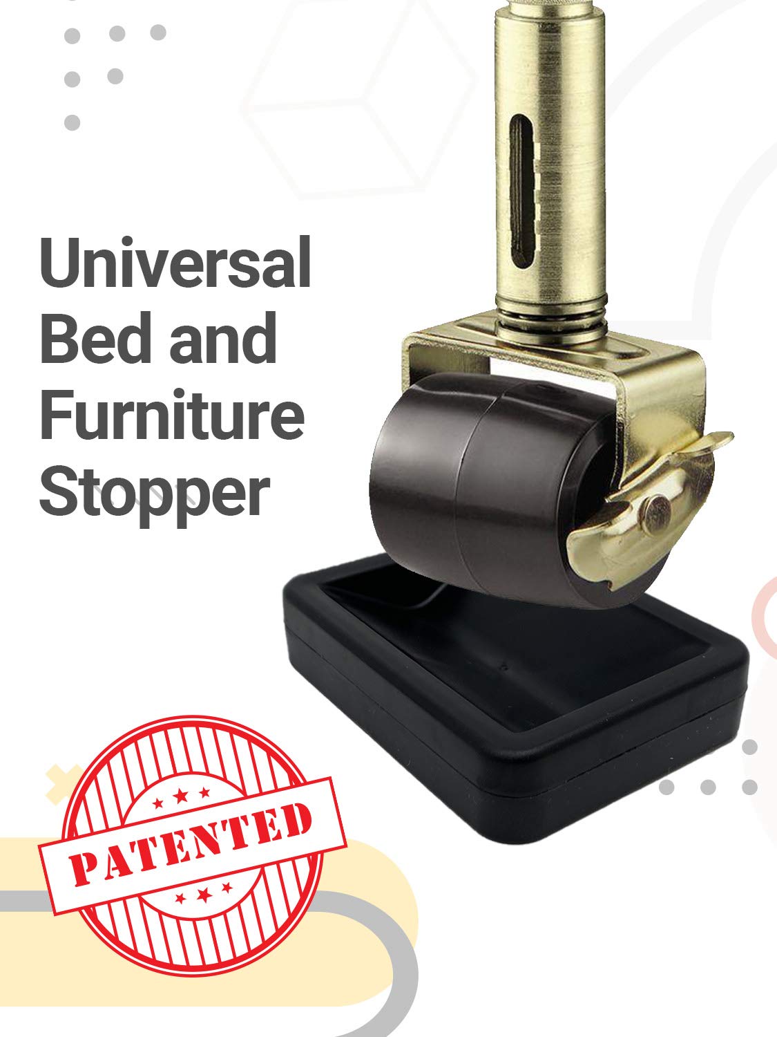 SlipToGrip Universal Bed and Furniture Stopper - Premium Casters That Stops Furniture and Bed Wheel - Fits All Wheel - Made of Durable Material  - Acceptable