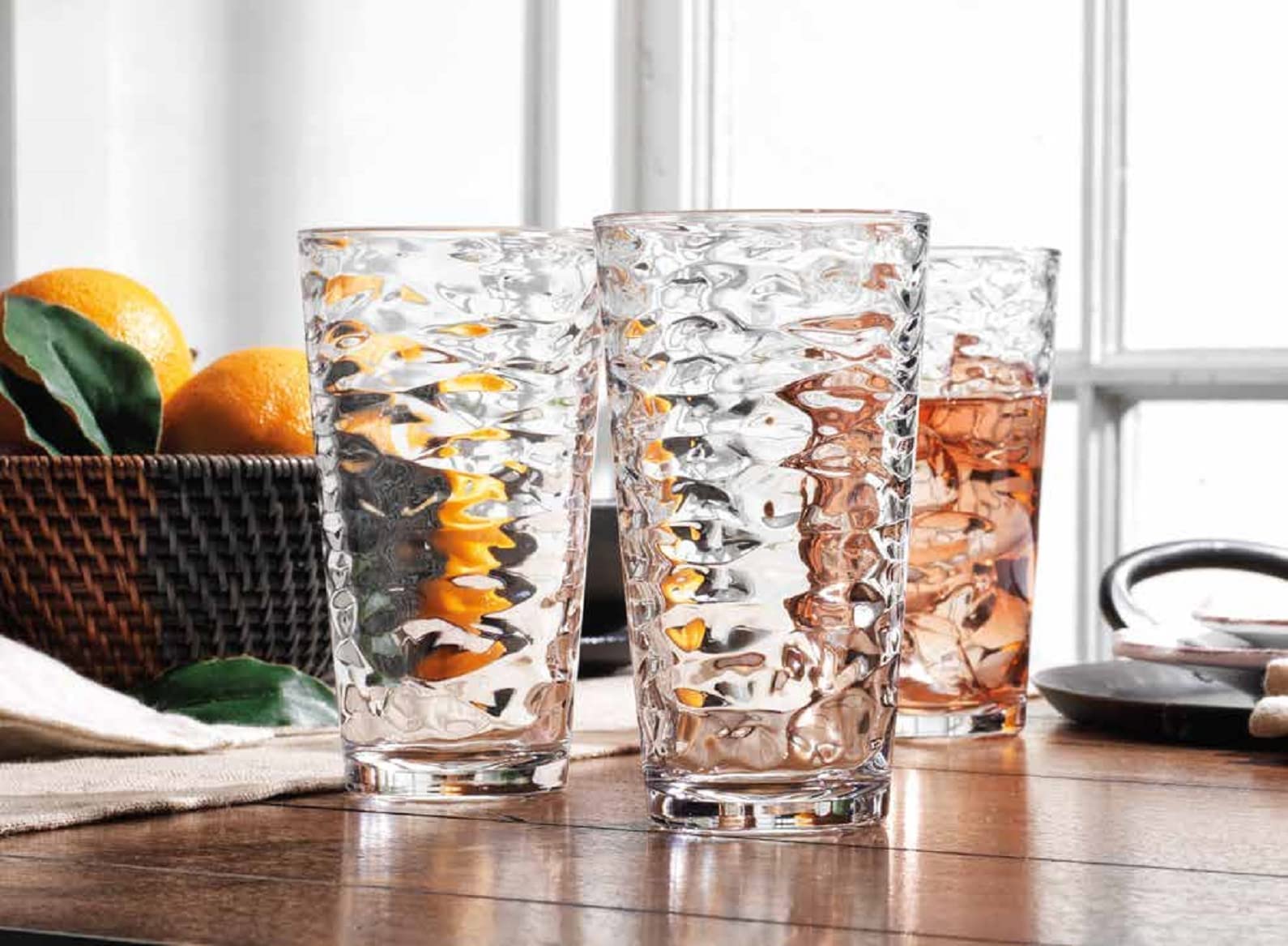 Glaver's Drinking Glasses Set of 4 Highball Glass Cups, 17 Oz. Basic Cooler Glassware, ideal for Water, Juice, Cocktails, Iced Tea and more. Dishwasher Safe.  - Acceptable