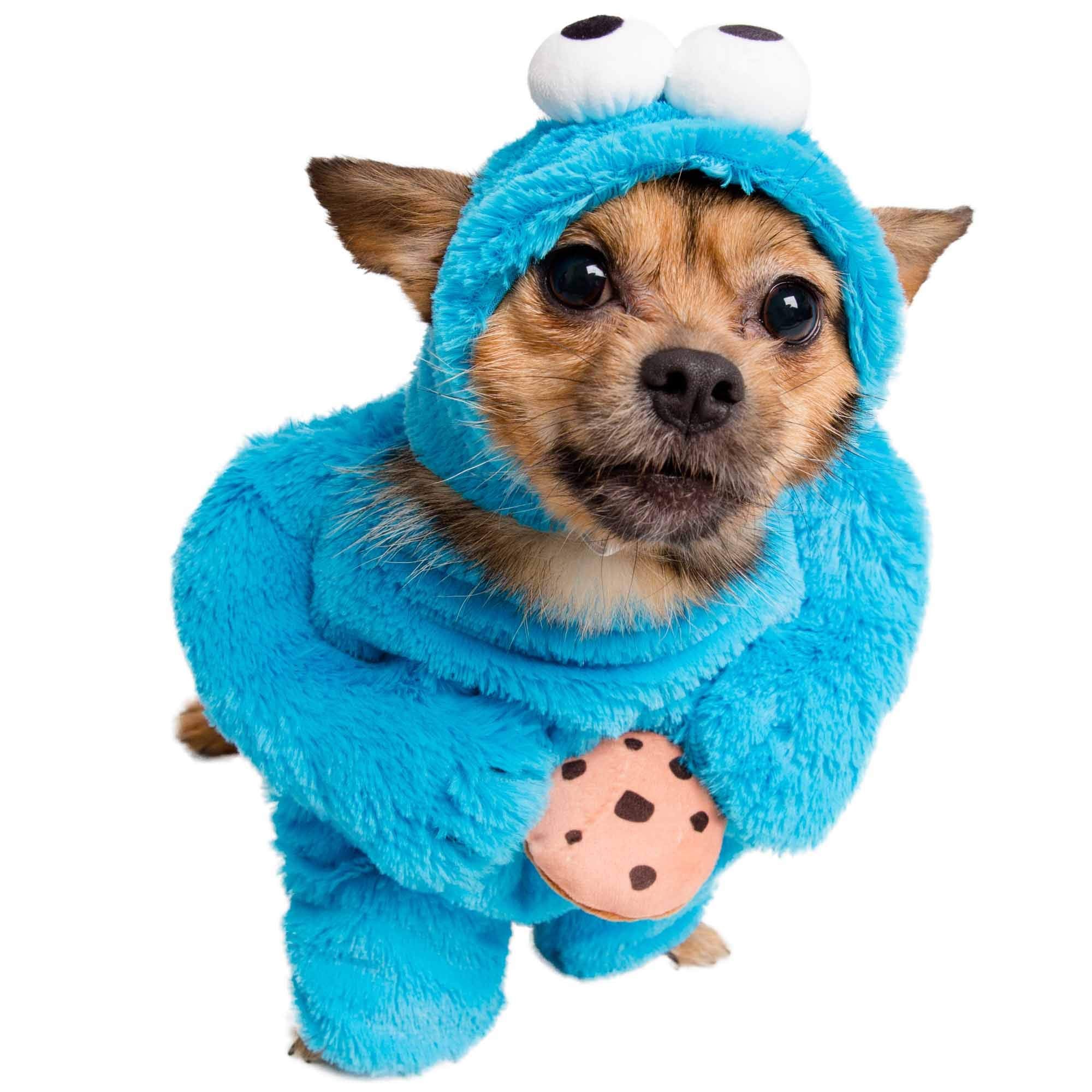 Pet Krewe Cookie Monster Dog Sesame Street Costume  - Like New