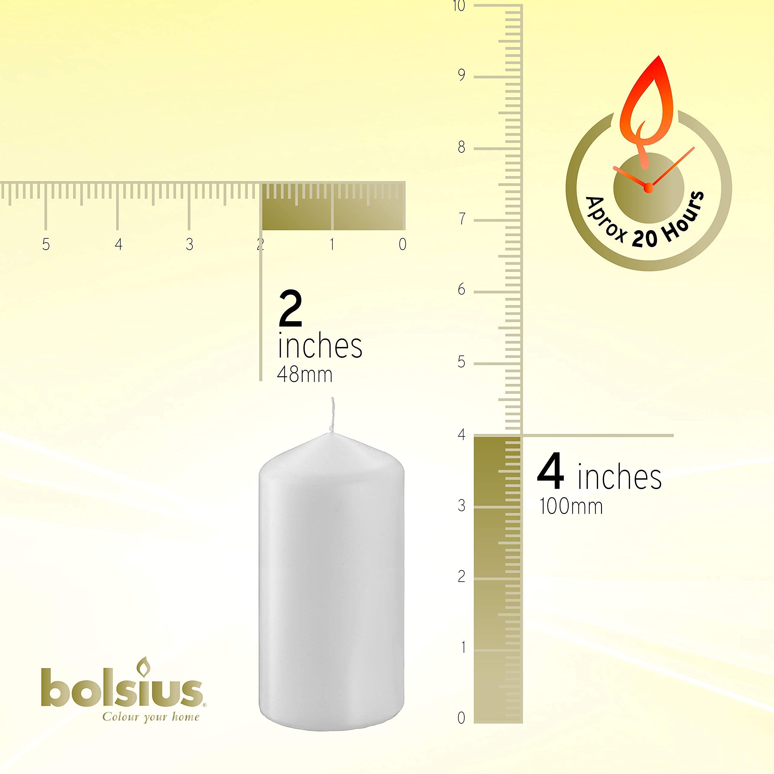 BOLSIUS 2x4 Inch Red Pillar Candles - 4 Pack Candle Set - 20 Hours Burn Time - Premium European Quality - Dripless and Smokeless Candle - Perfect for Wedding Candles, Party, and Special Occasions  - Like New
