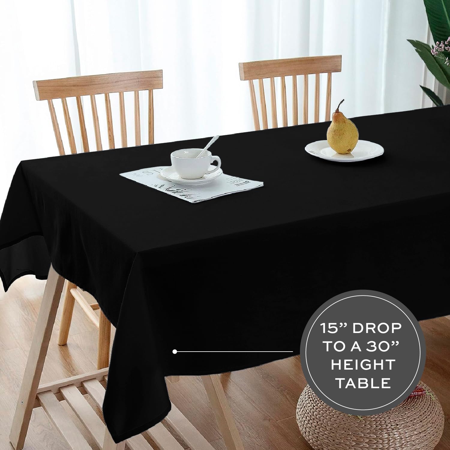 White Classic Tablecloths for Rectangle Tables [60x102] Table Clothes for 6 Foot Rectangle Tables, Washable Fabric Stain and Wrinkle Resistant  - Like New