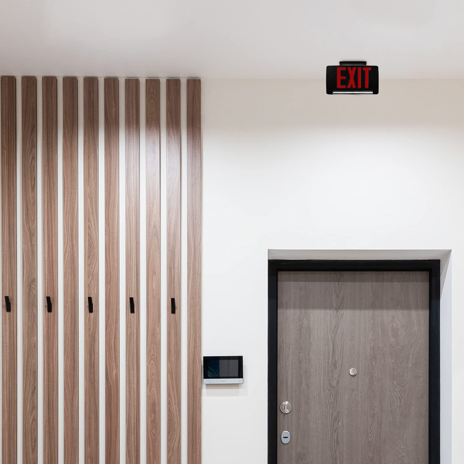 Ciata Ultra Bright Energy-Efficient Lighting LED Red Exit Sign & Emergency LED Lightpipe Combo with Battery Backup  - Like New