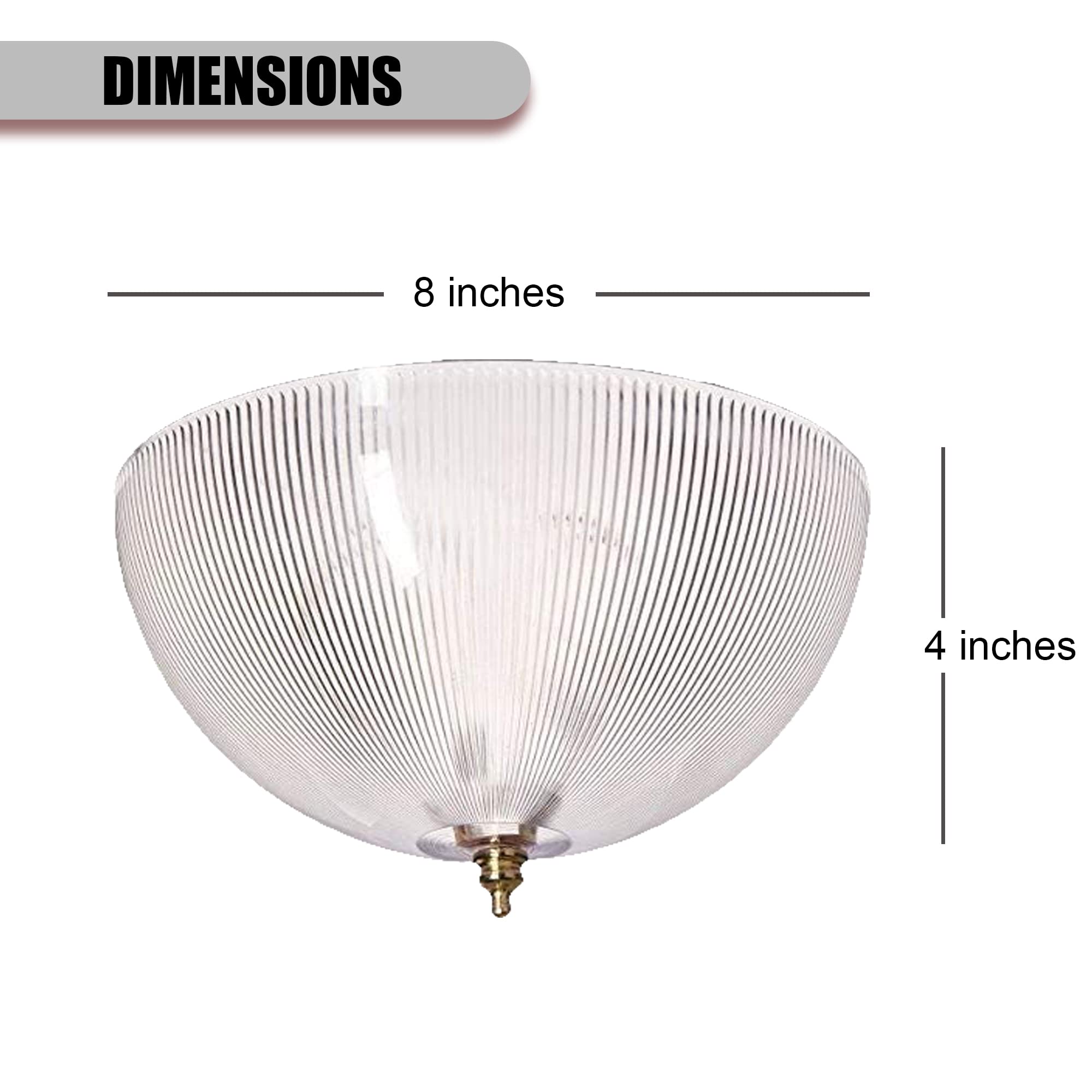 Ciata Lighting 4-3/4 Inch Ceiling Light Cover Fixture Dome Clip-On Shade For A-Shape Bulb  - Like New